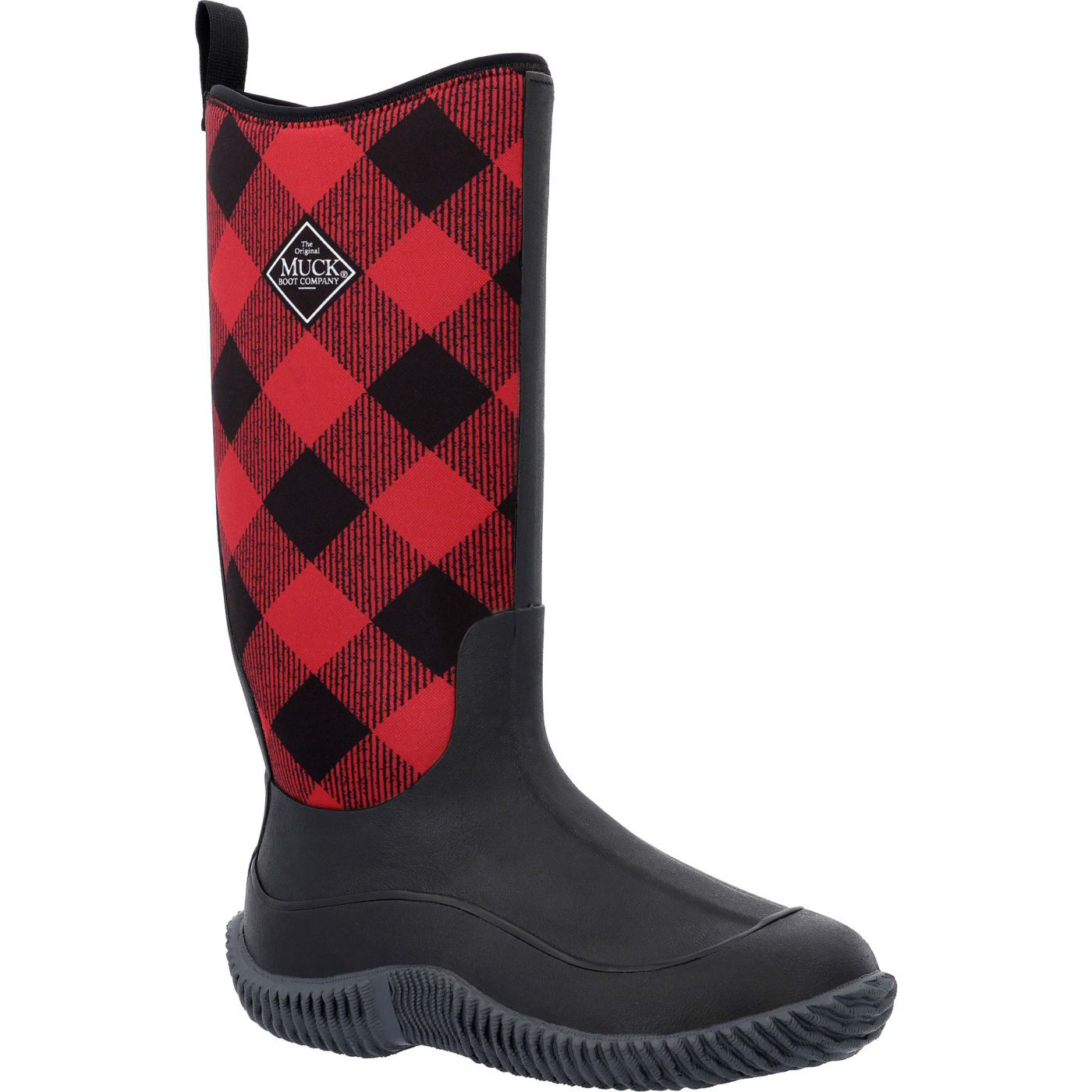 Image of The Original Muck Boot Company Hale Tall Waterproof Boots for Ladies - Red Black Checkers - 9M