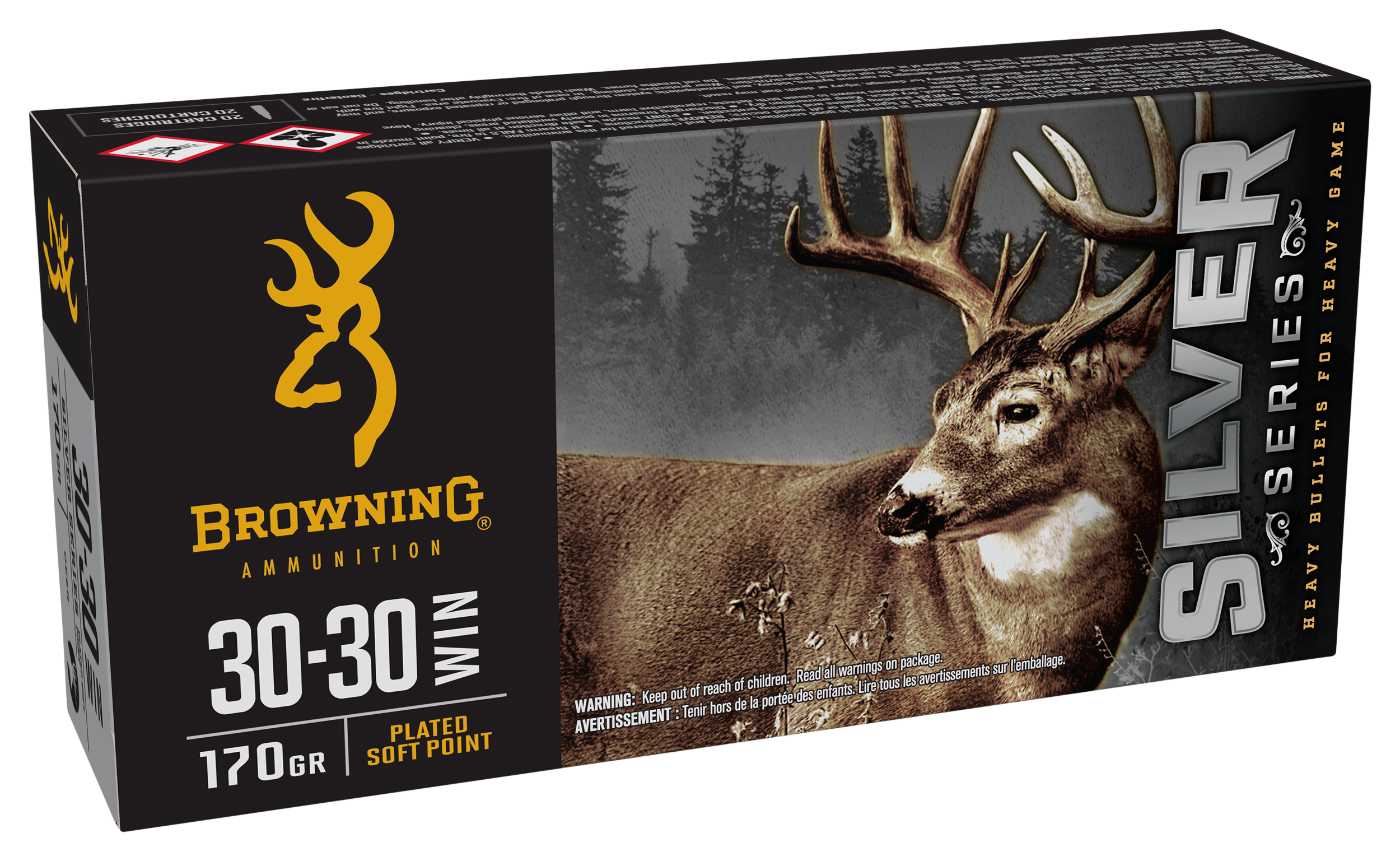 Image of Browning Silver Series .30-30 Win 170 Grain Plated Soft Point Centerfire Rifle Ammo