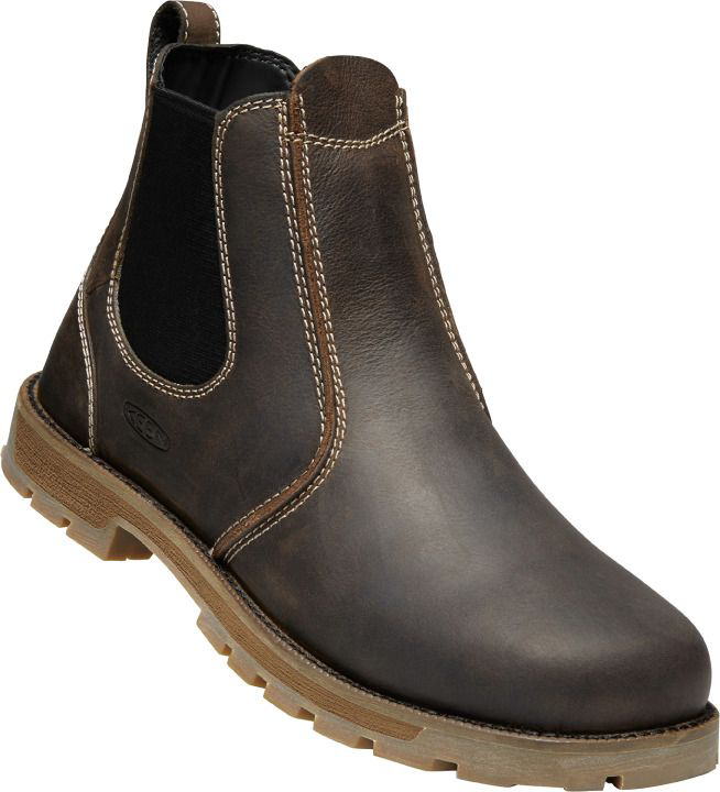 KEEN Utility Seattle Romeo Soft-Toe Work Boots for Men - Cascade Brown/Black - 7W