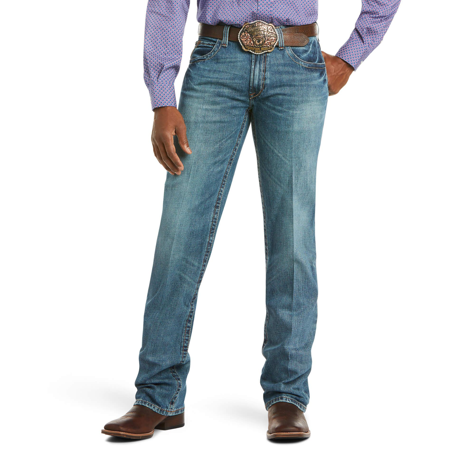 Image of Ariat M4 Low-Rise Scoundrel Boot-Cut Jeans for Men - Scoundrel - 28x30