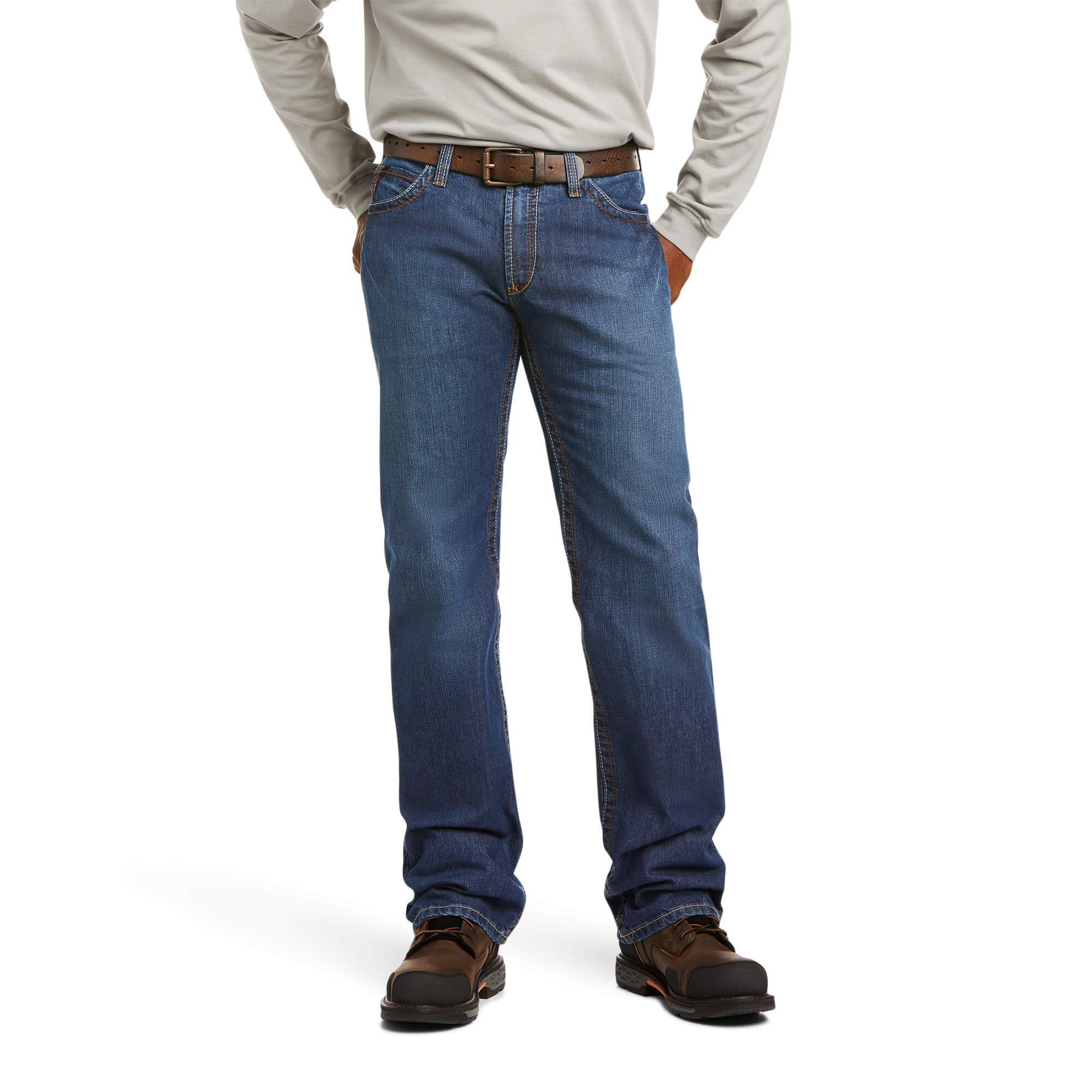 Ariat Flame-Resistant M4 Relaxed Basic Boot-Cut Jeans for Men  - Flint - 40x38