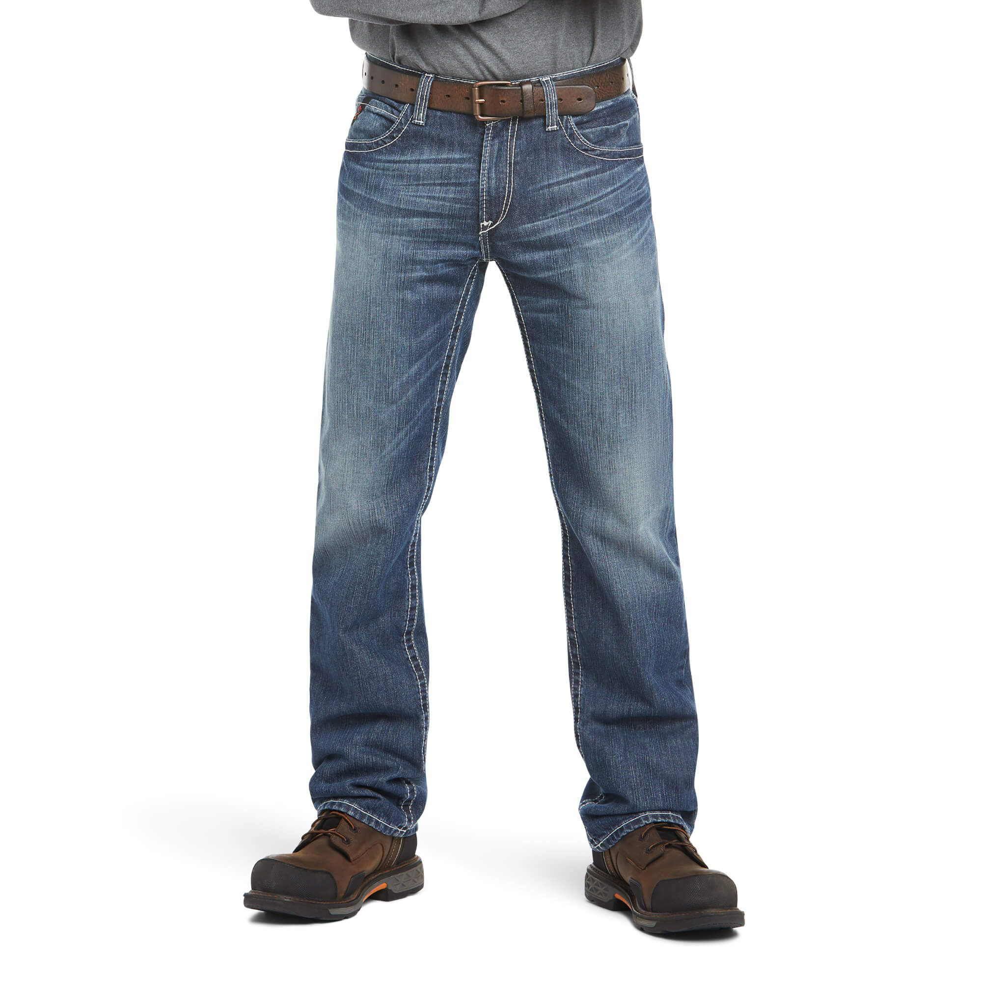 Ariat FR M4 Relaxed Ridgeline Boot Cut Jeans for Men - Glacier - 32x36