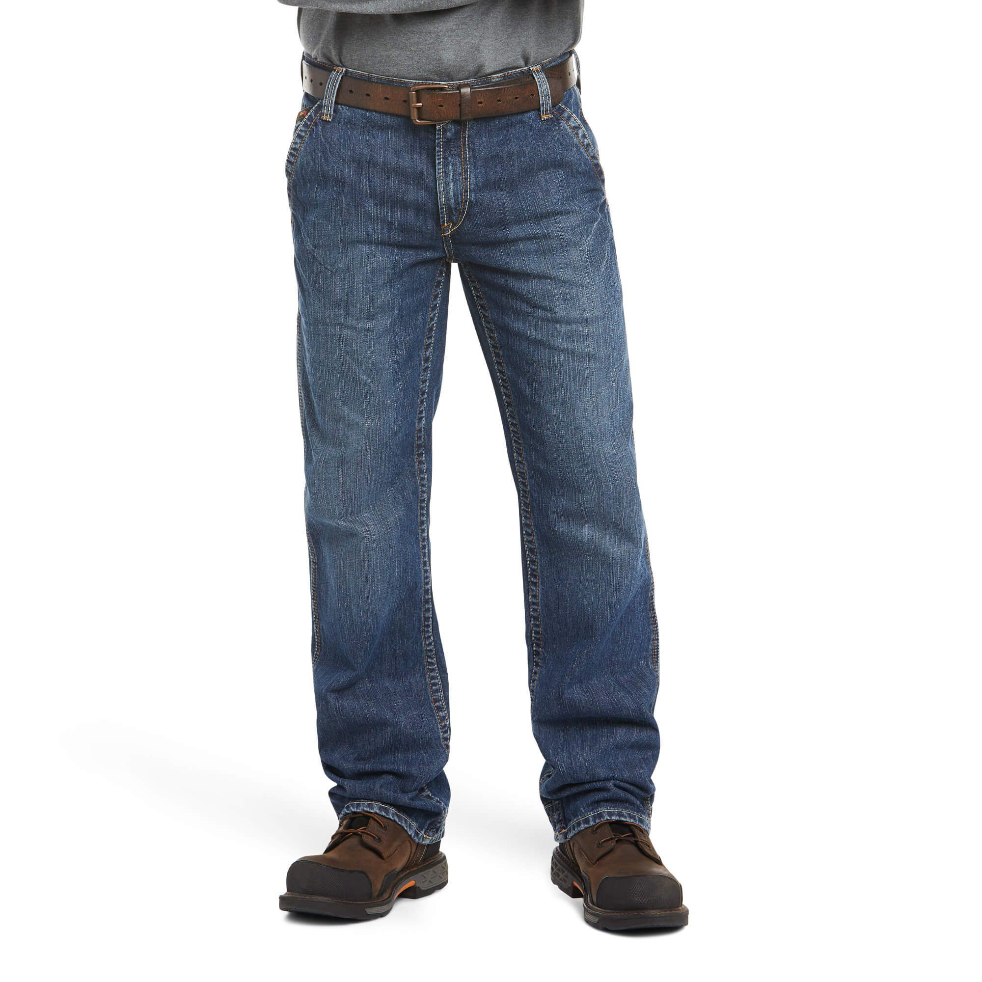 Image of Ariat FR M4 Relaxed Workhorse Boot Cut Jeans for Men - Flint - 42x38