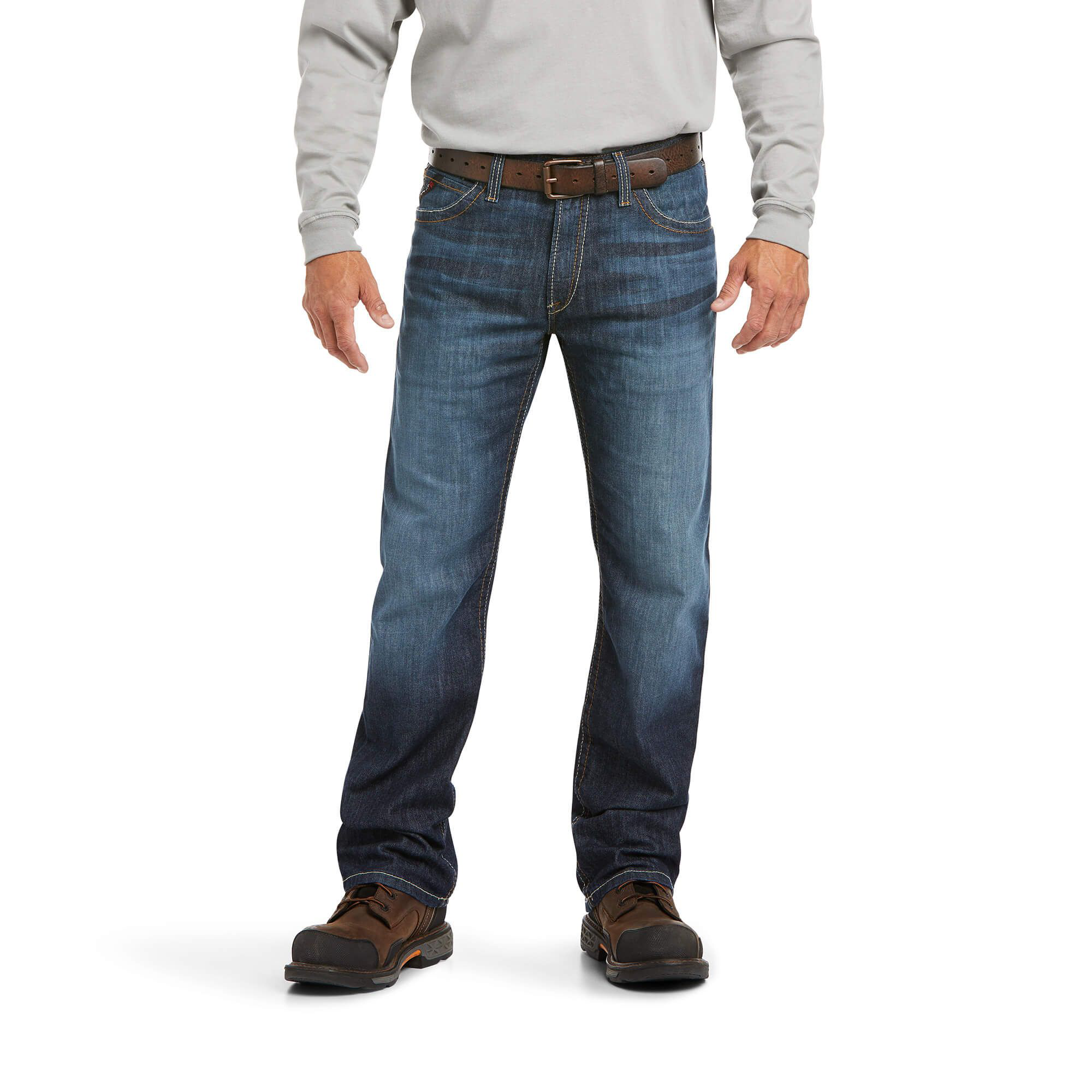 Ariat FR M4 Relaxed Stretch Duralight Basic Boot Cut Jeans for Men - Lassen - 44x34