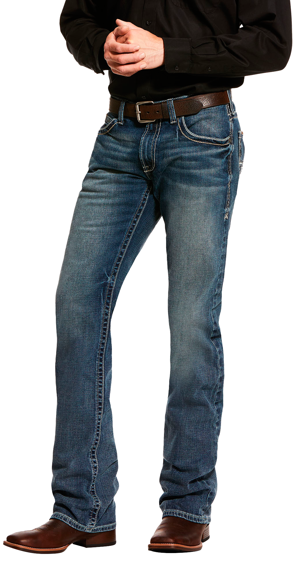 Image of Ariat M5 Slim Stretch Adkins Stackable Straight-Leg Jeans for Men - Lennox