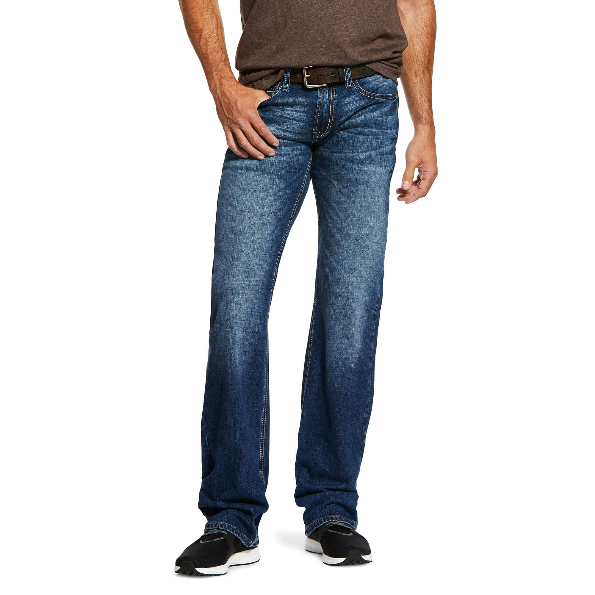 Image of Ariat M7 Rocker Stretch Nassau Stackable Straight-Leg Jeans for Men - Summit