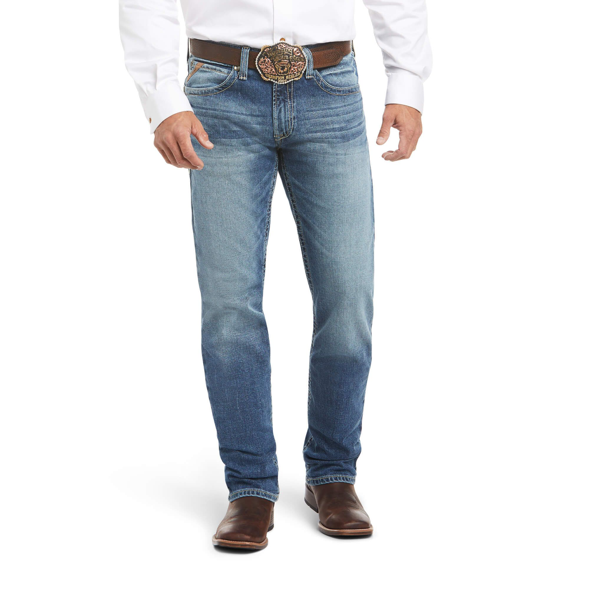 Image of Ariat M4 Low-Rise Stretch Shoreway Straight-Leg Jeans for Men - Dakota