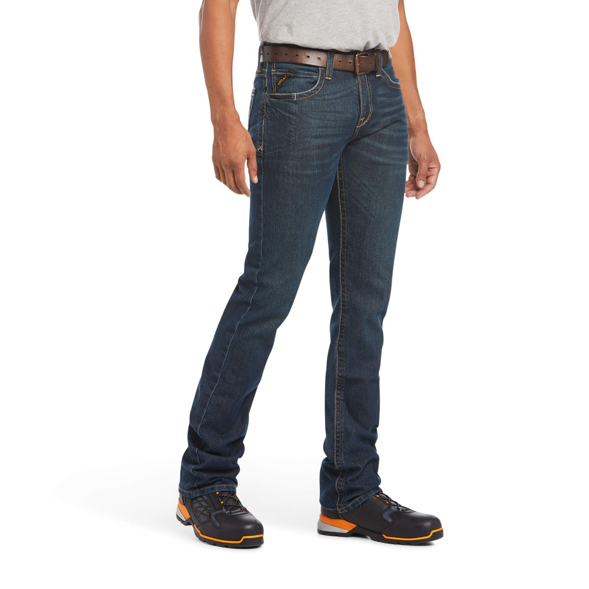 Image of Ariat Rebar M7 Slim DuraStretch Edge Stackable Straight-Leg Jeans for Men - Bodie - 28x34