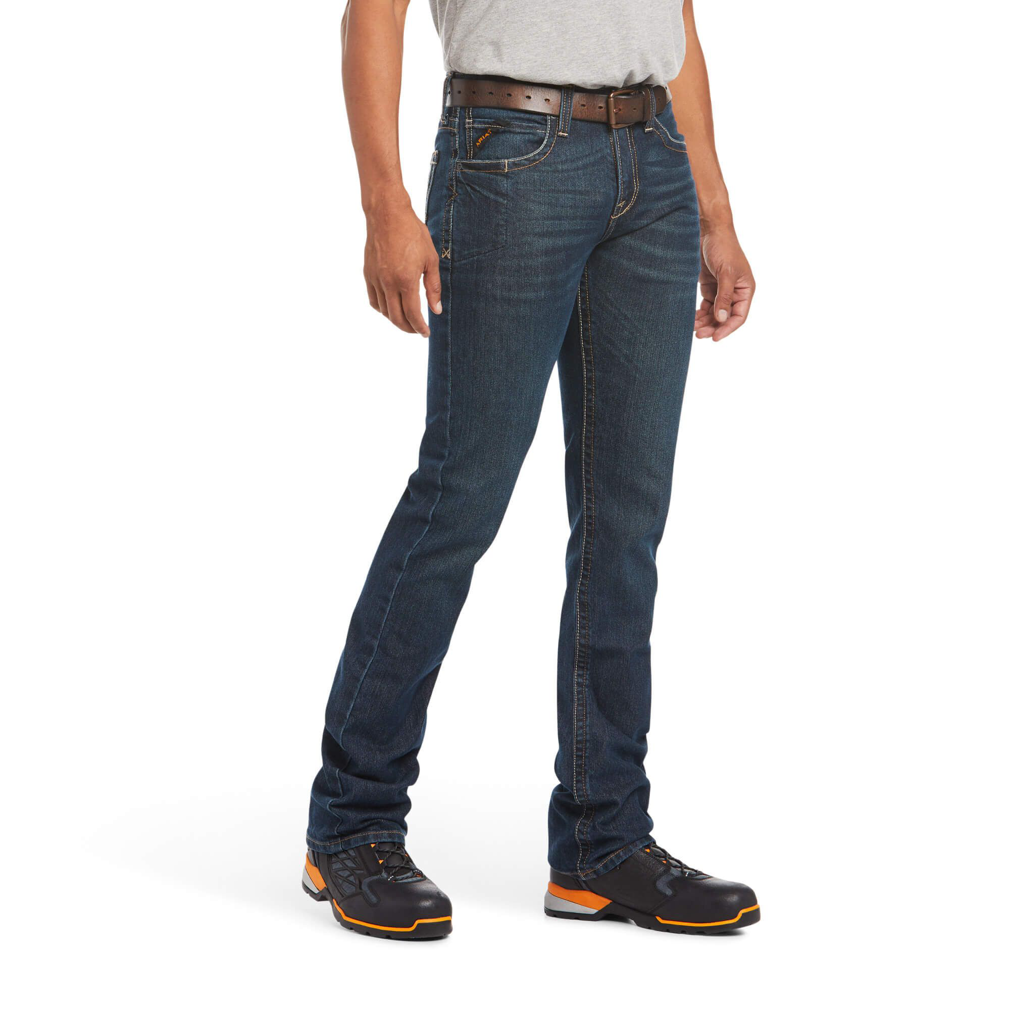 Ariat Rebar M7 Slim DuraStretch Edge Stackable Straight-Leg Jeans for Men - Bodie - 36x38