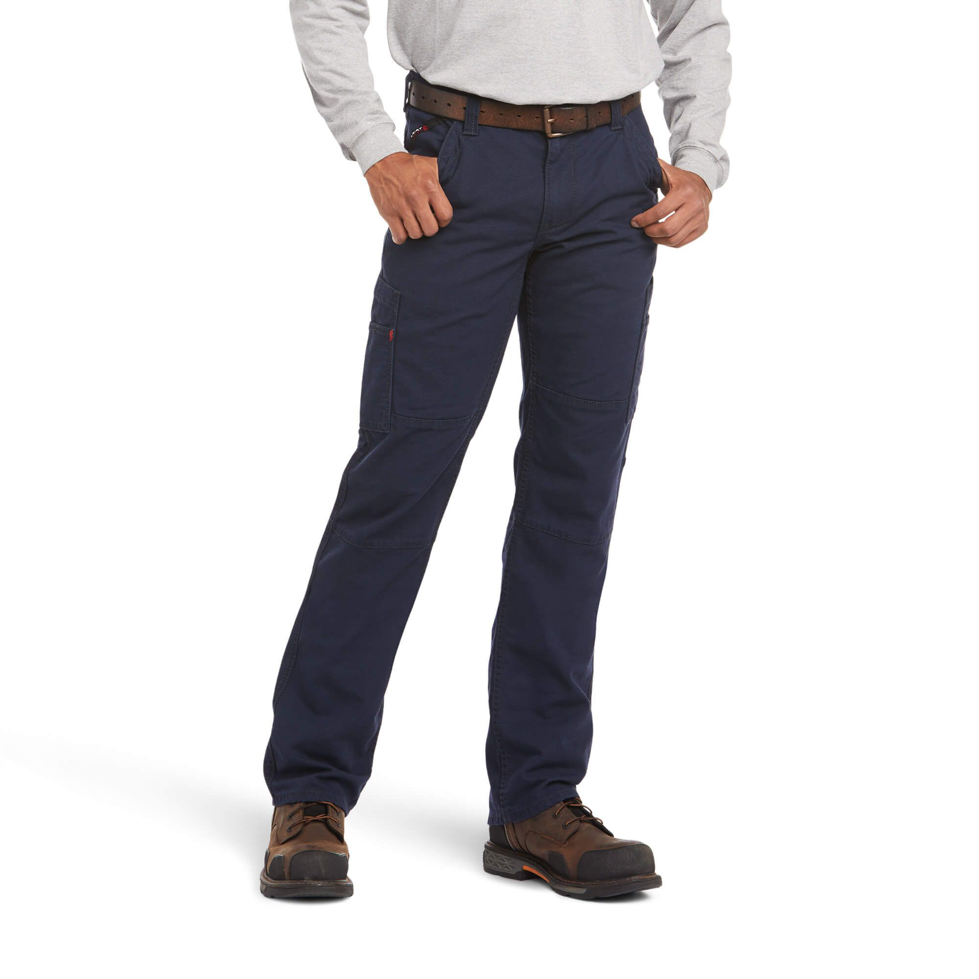 Ariat FR M5 Stretch DuraLight Canvas Stackable Straight-Leg Pants for Men - Navy - 30x32