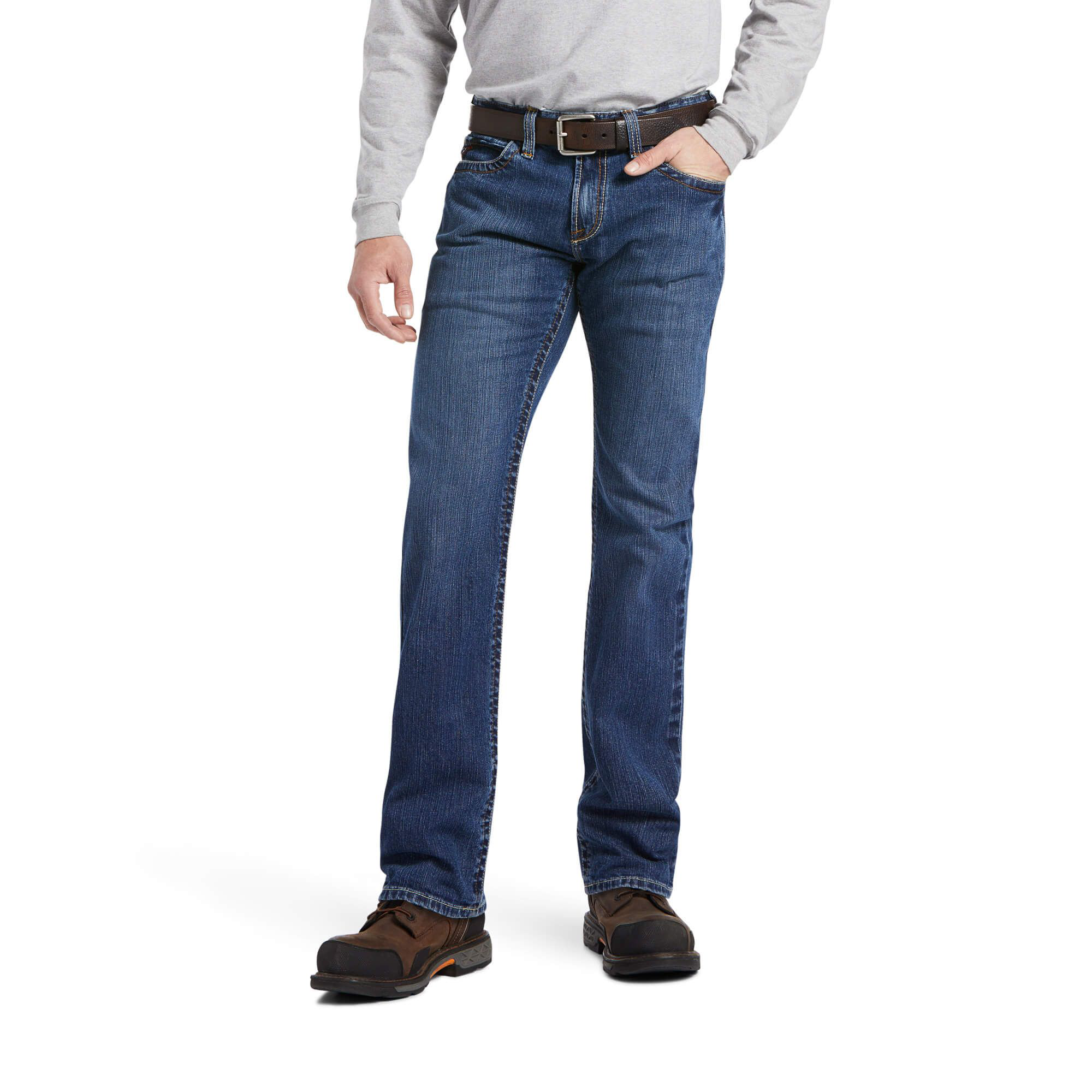 Ariat Flame-Resistant M7 Slim DuraStretch Basic Straight-Leg Jeans for Men - Flint - 35x34