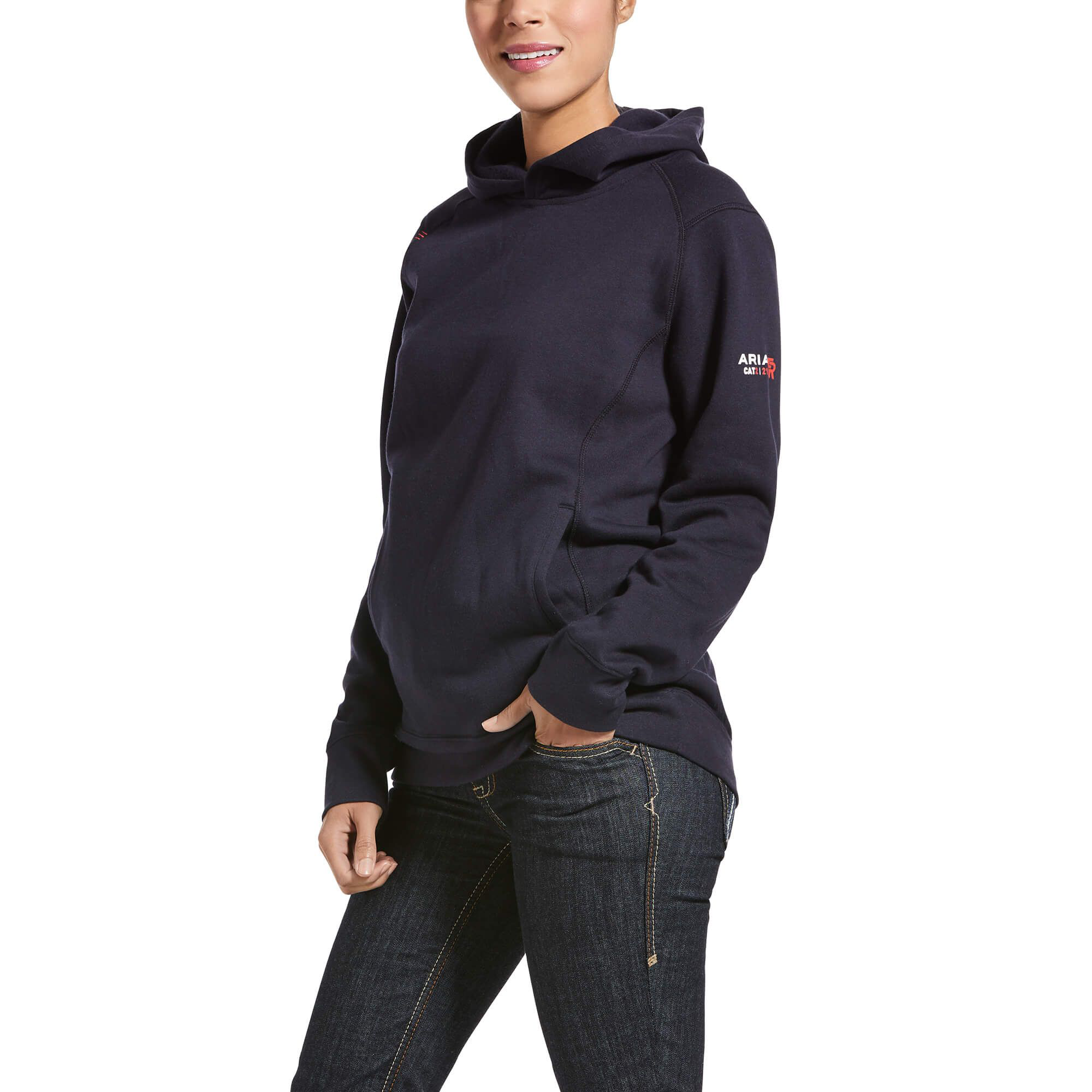 Image of Ariat Flame-Resistant Rev Pullover Hoodie for Ladies - Navy