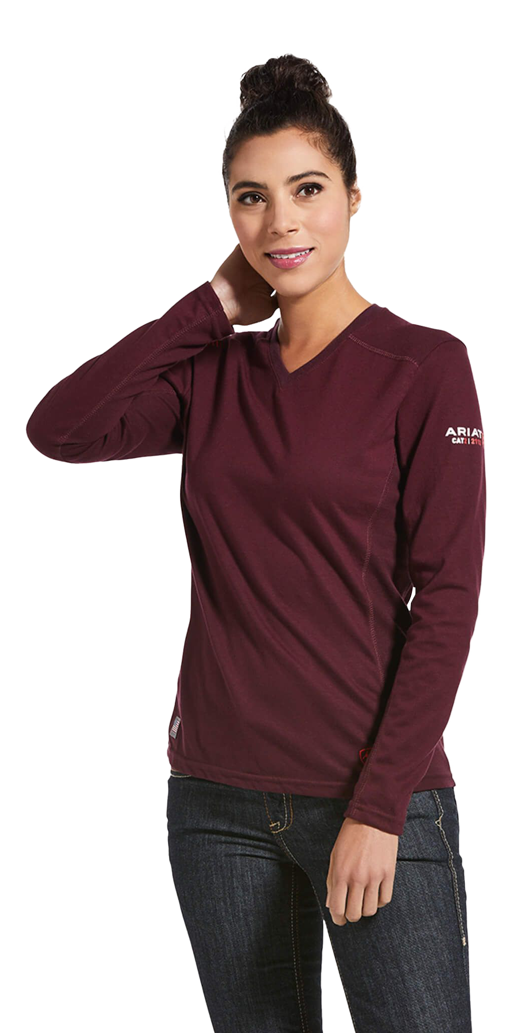 Ariat Flame-Resistant AC Long-Sleeve Top for Ladies - Malbec