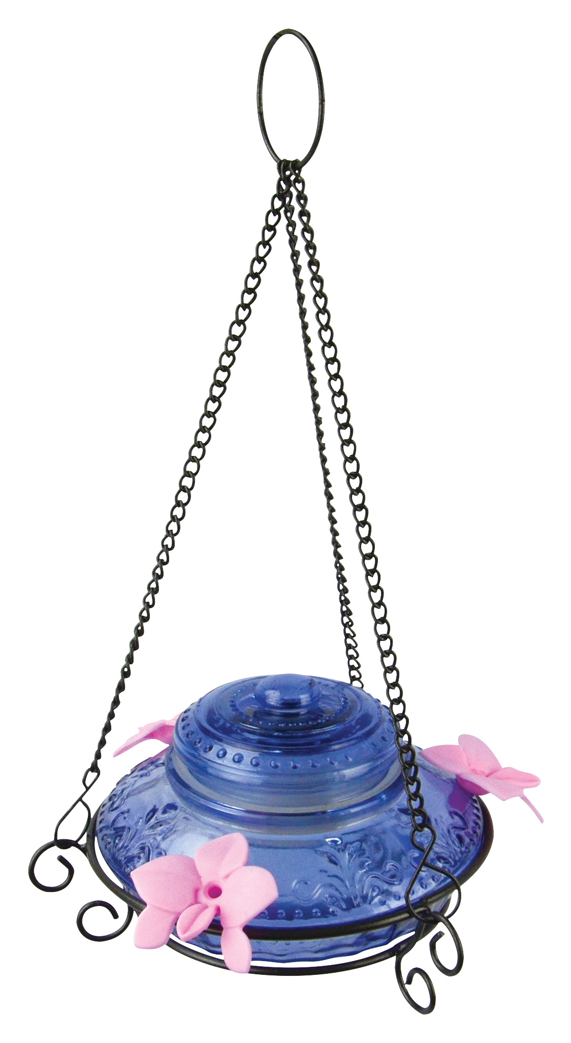 Image of Nature's Way Antique Top-Fill Hummingbird Feeder - Blue - Solar Powered LED Light