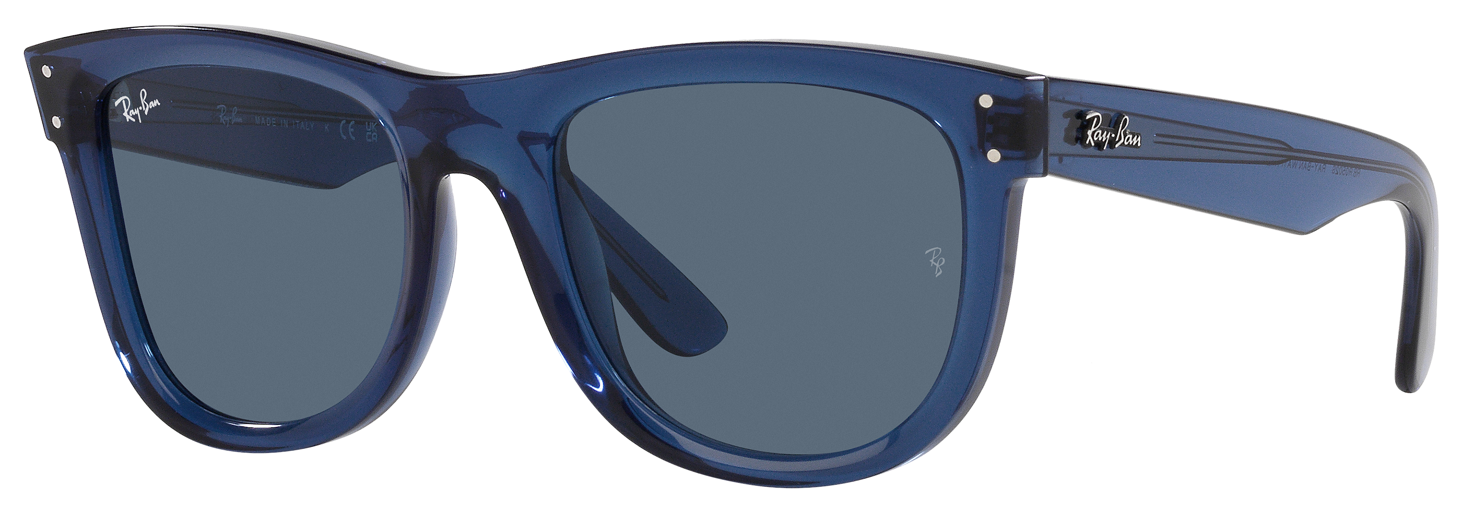 Image of Ray-Ban Wayfarer Reverse Classic RBR0502S Sunglasses - Transparent Navy Blue/Blue Classic - Medium