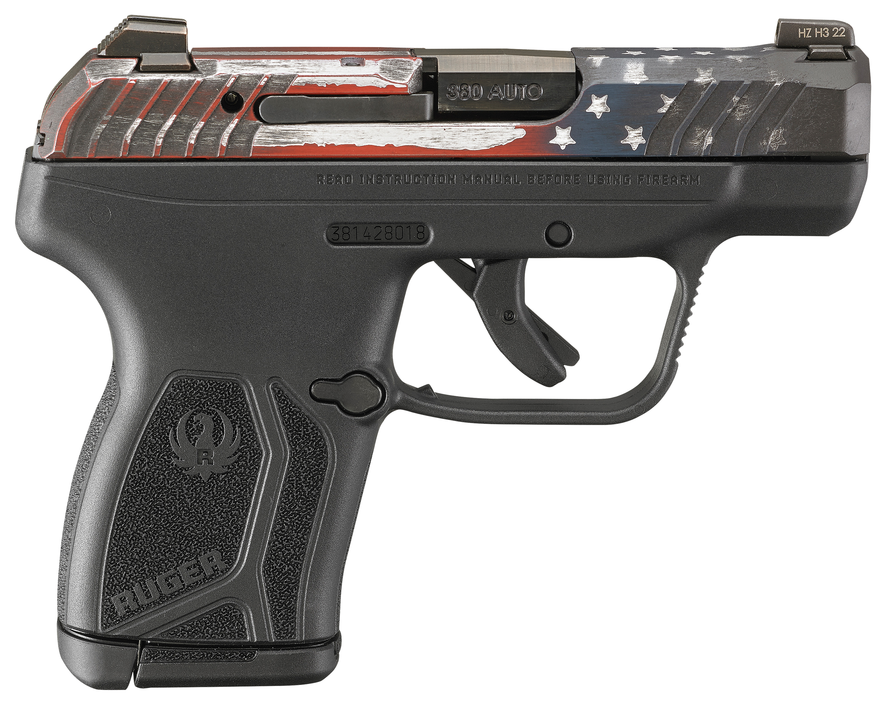 Ruger LCP Max SemiAuto Pistol with American Flag Slide