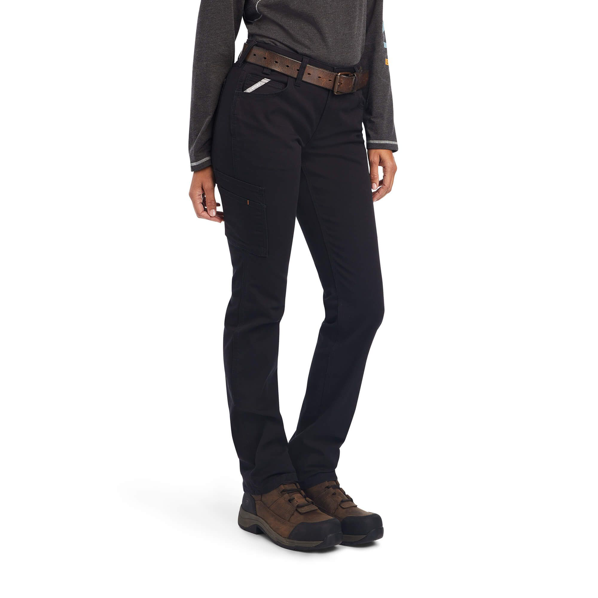 Ariat Rebar DuraStretch Made Tough Straight-Leg Pants for Ladies - Black - 28 - Extra Long