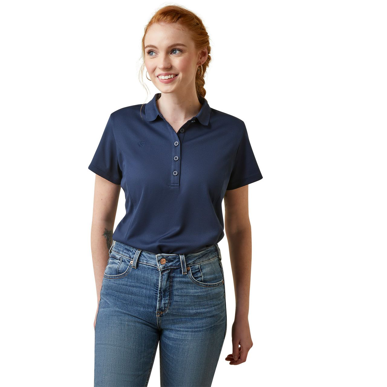 Ariat TEK Short-Sleeve Polo for Ladies - Navy - S
