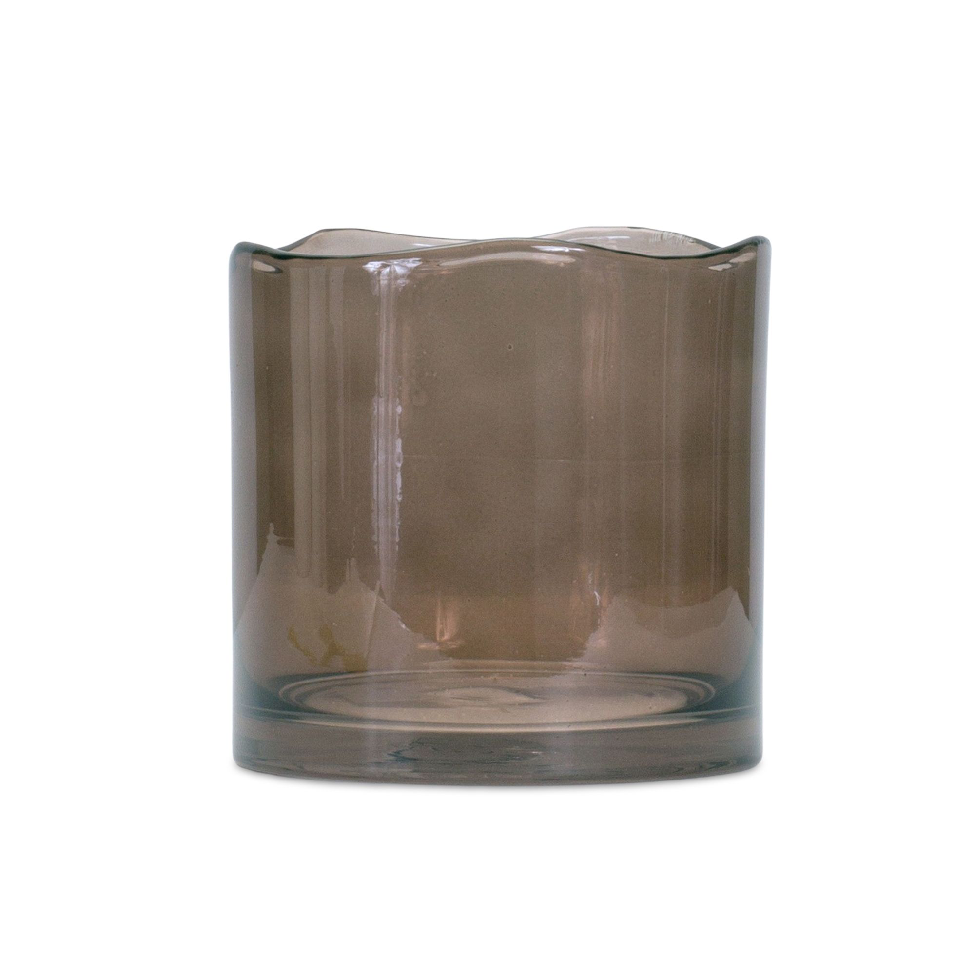 Image of "Melrose International Decorative Wavy Glass Vase - 6"""