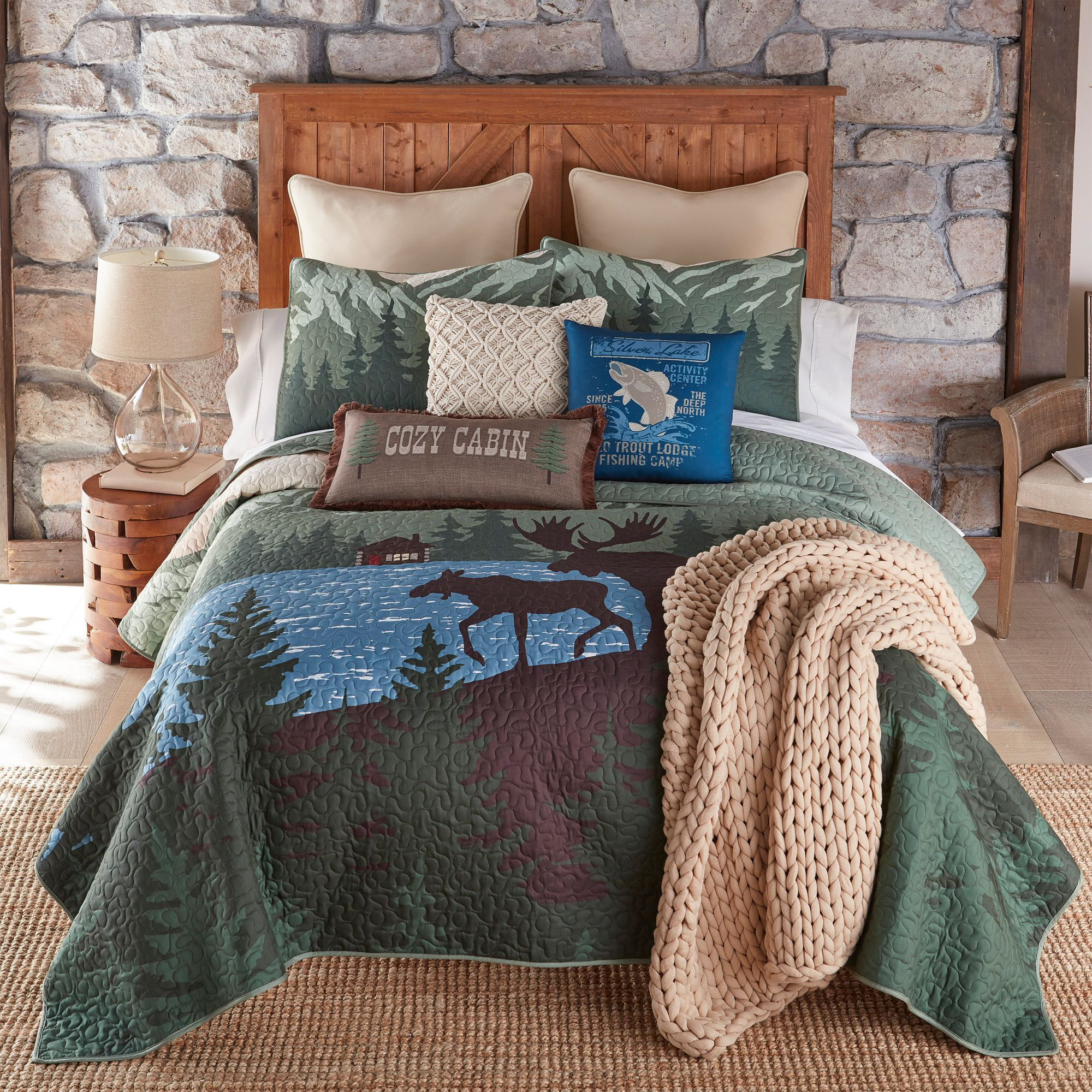 Image of Donna Sharp Moose Retreat 3-Piece Quilted Bedding Set - King