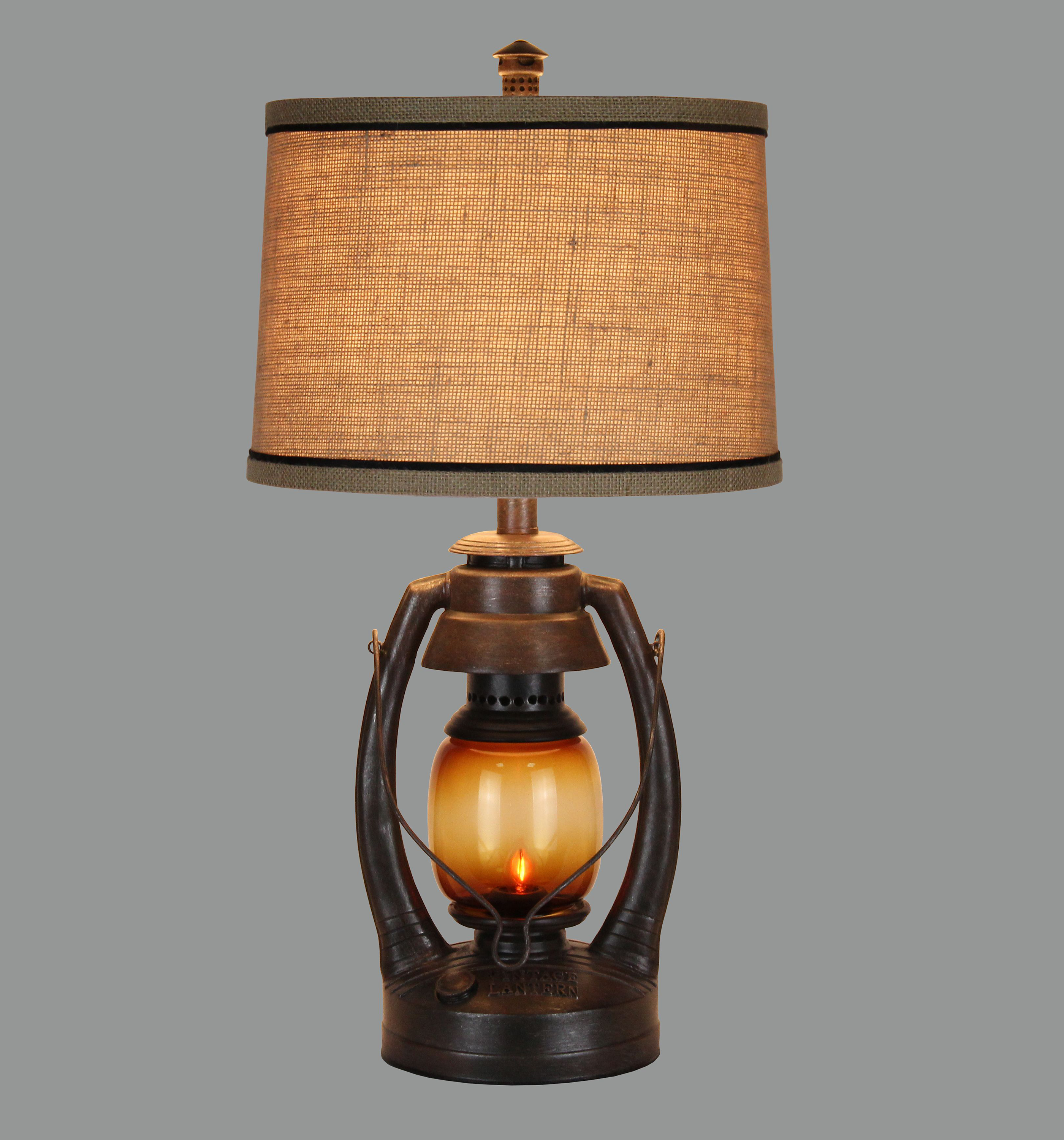 Image of Vintage Direct Vintage Lantern Table Lamp - Rusty Silver