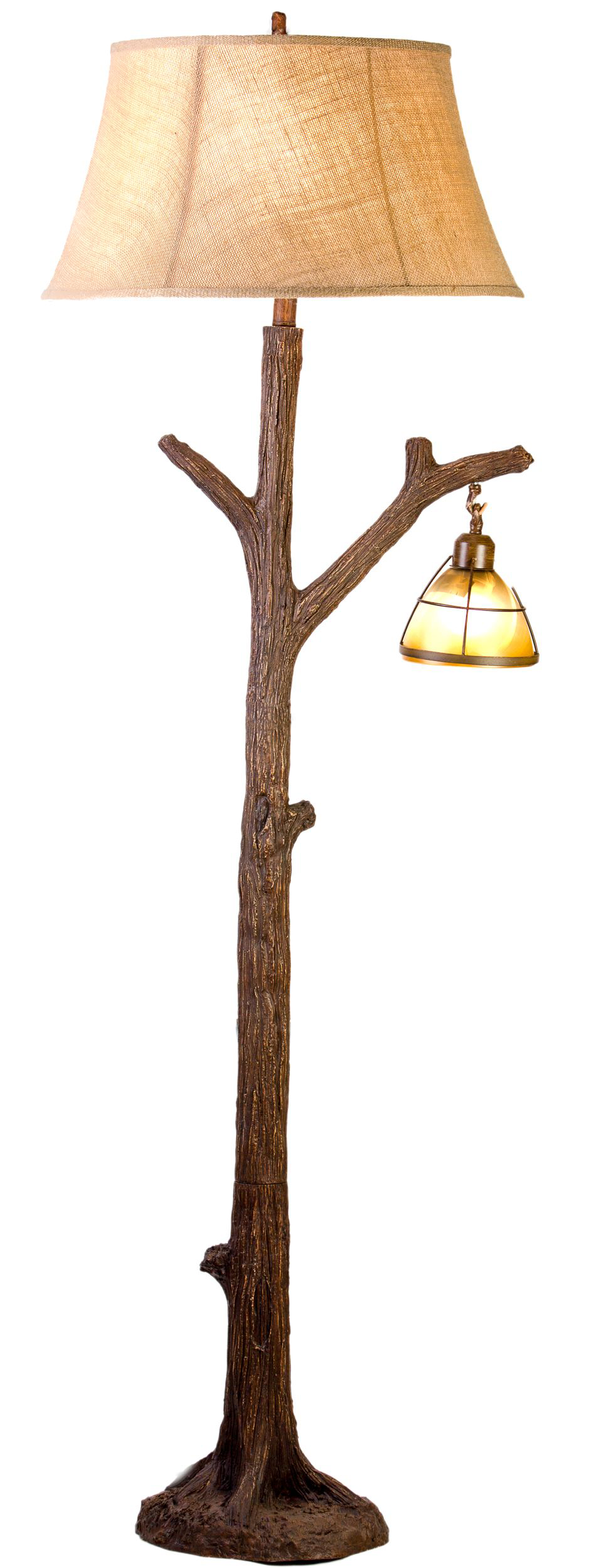 Image of Vintage Direct Tree Floor Lamp with Glass Night Light