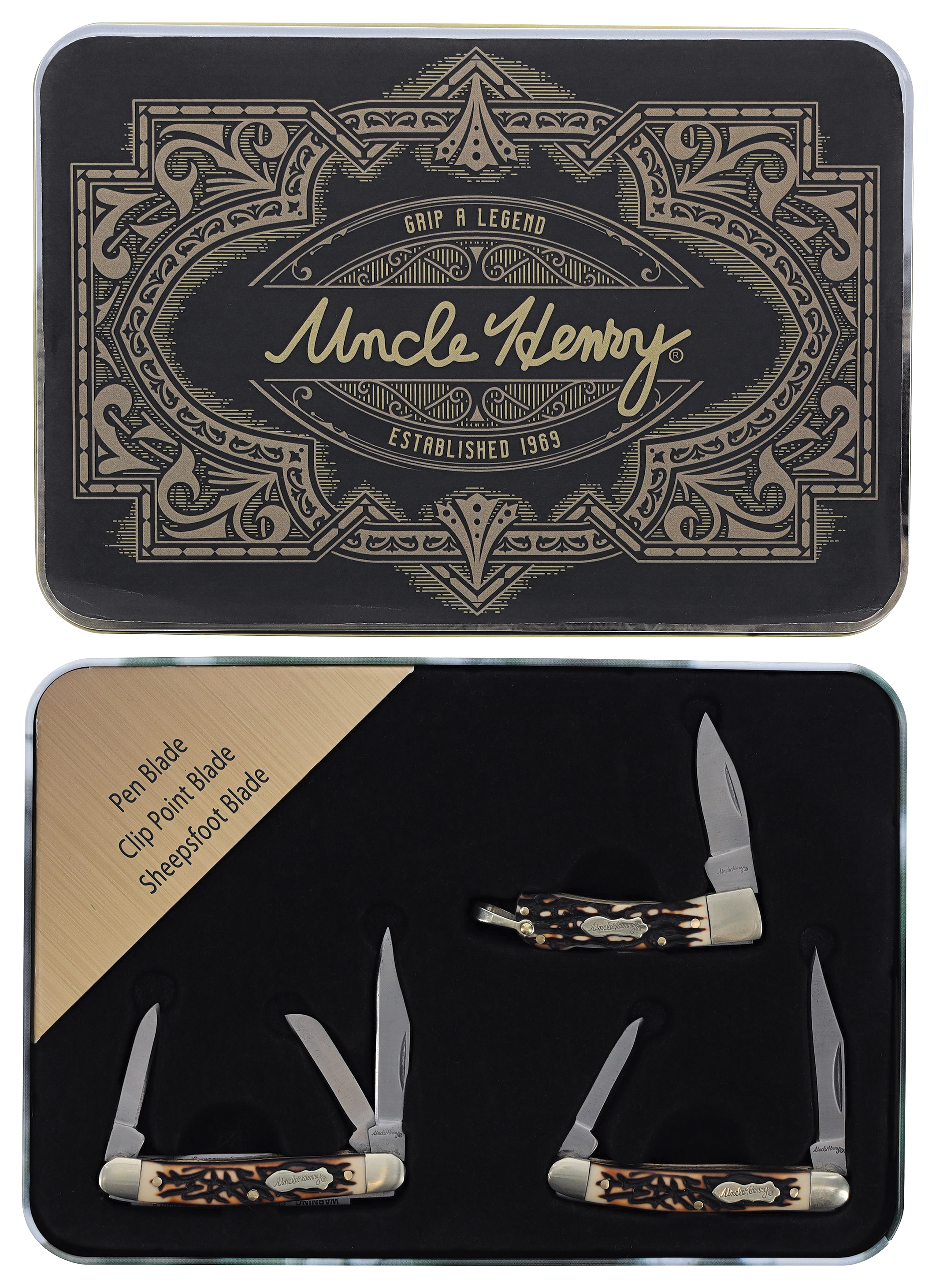 Uncle Henry 3-Piece Folding Pocket Knife Set