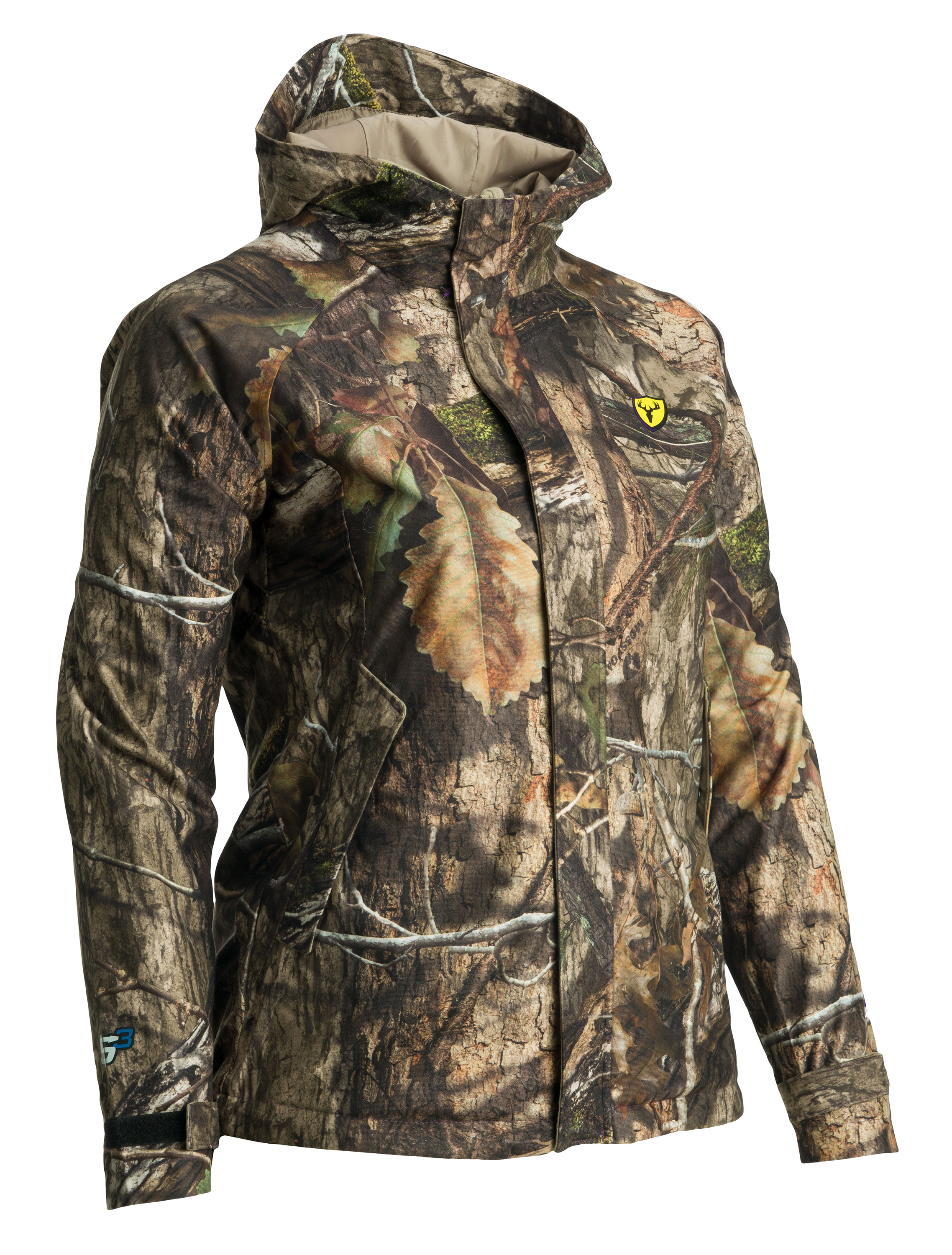 Image of Blocker Outdoors Shield Series SOLA Drencher Jacket for Ladies - Mossy Oak Country DNA - S