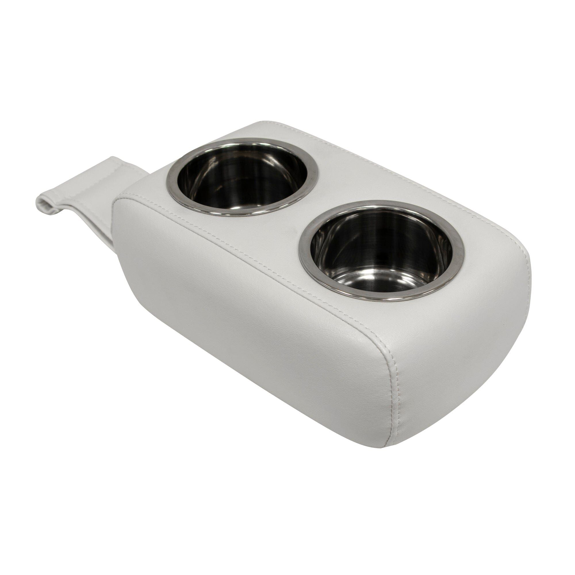 Image of Wise Portable Stainless Double Drink Holder for Pontoon Furniture - Brite White