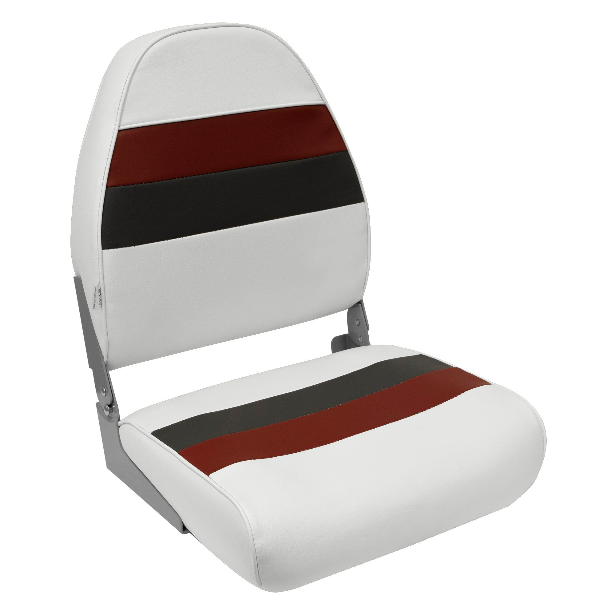 Fold-down Seat, White/Red/Charcoal