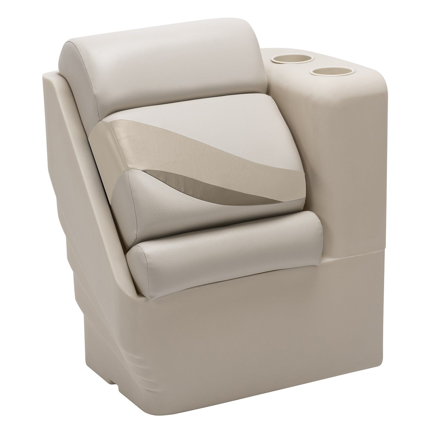 Wise Premier Series Pontoon Furniture Lean Back Recliner - Right - Stone/Mocha Java/Khaki