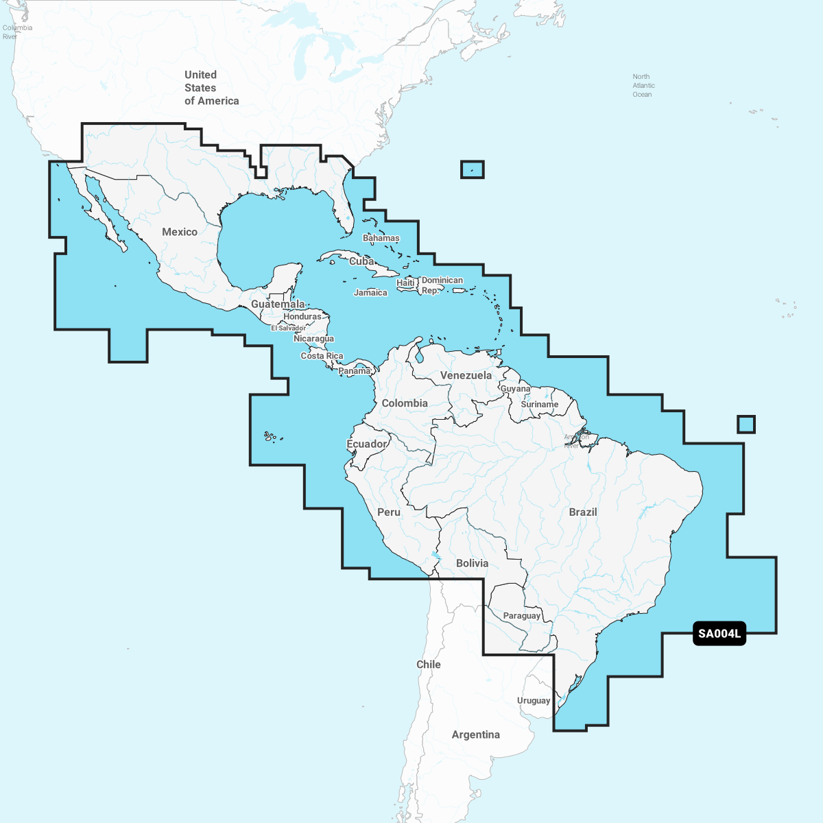 Image of Navionics Electronic Marine Charts for Chartplotters - Mexico, Caribbean to Brazil