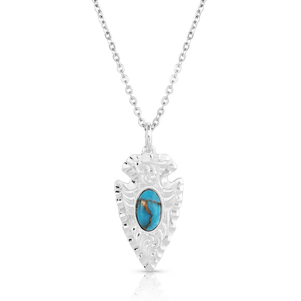 Image of Montana Silversmiths Chiseled Arrowhead Turquoise Necklace