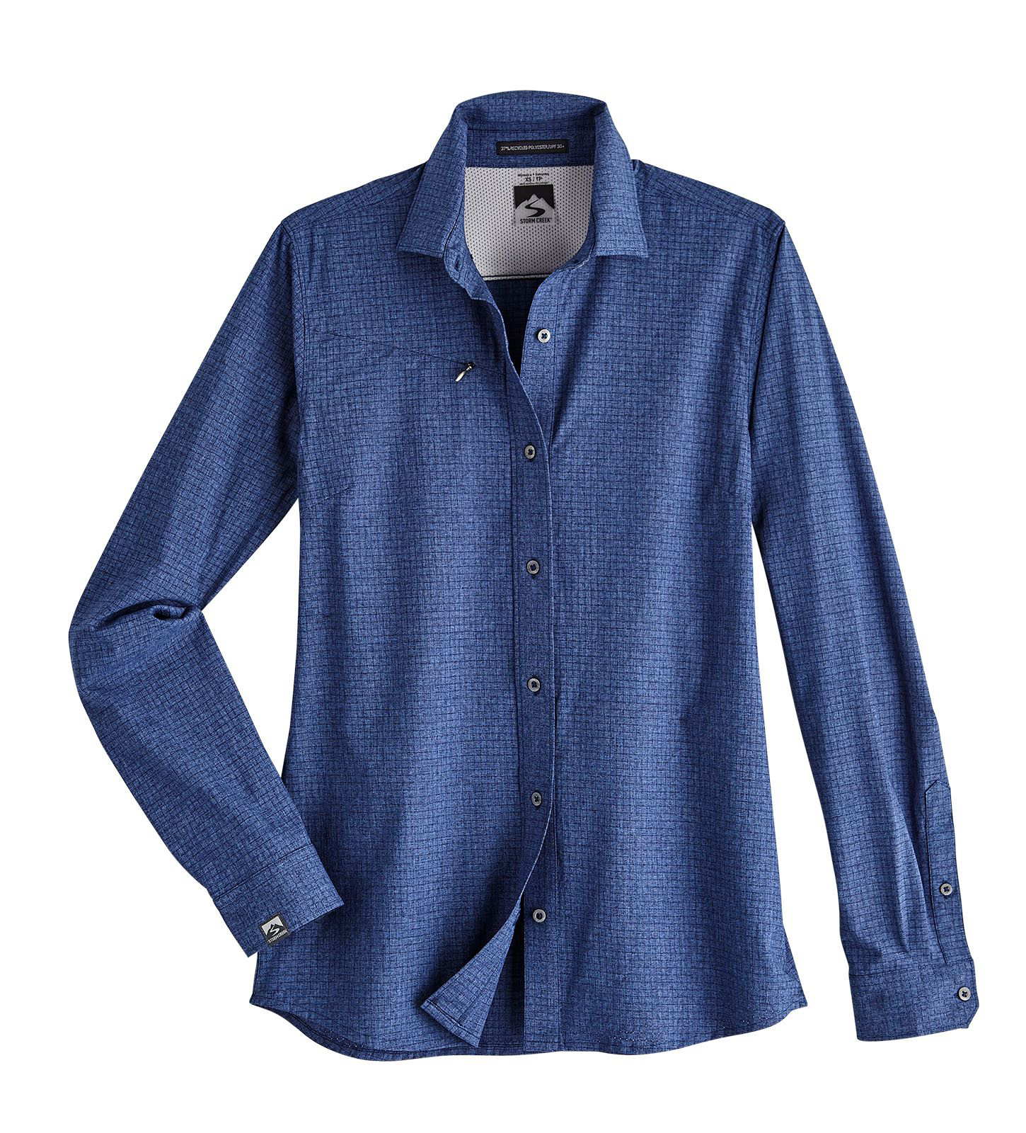 Image of Storm Creek Naturalist Eco-Woven Long-Sleeve Outdoor Shirt for Ladies - Navy - XS