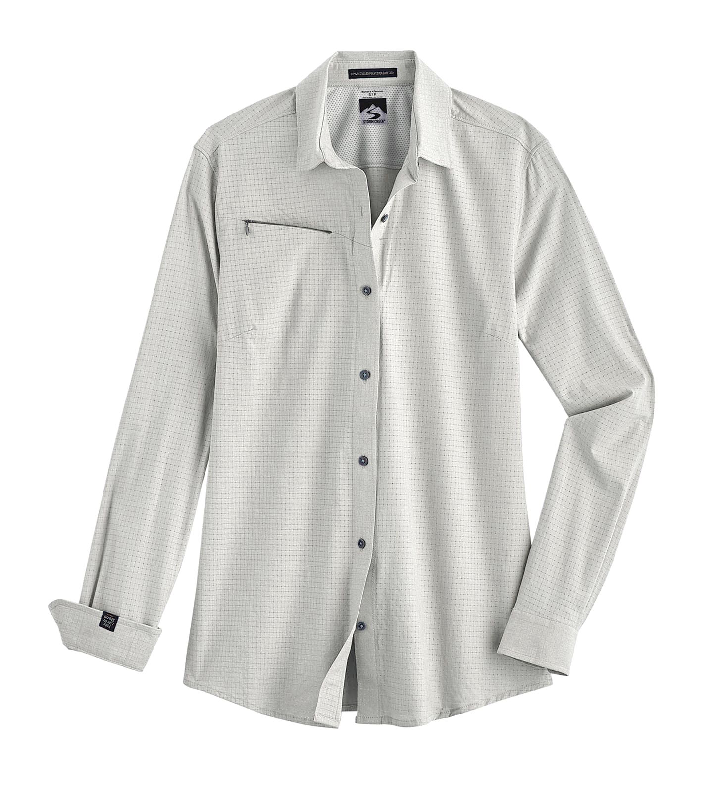 Image of Storm Creek Naturalist Eco-Woven Long-Sleeve Outdoor Shirt for Ladies - Platinum - XS