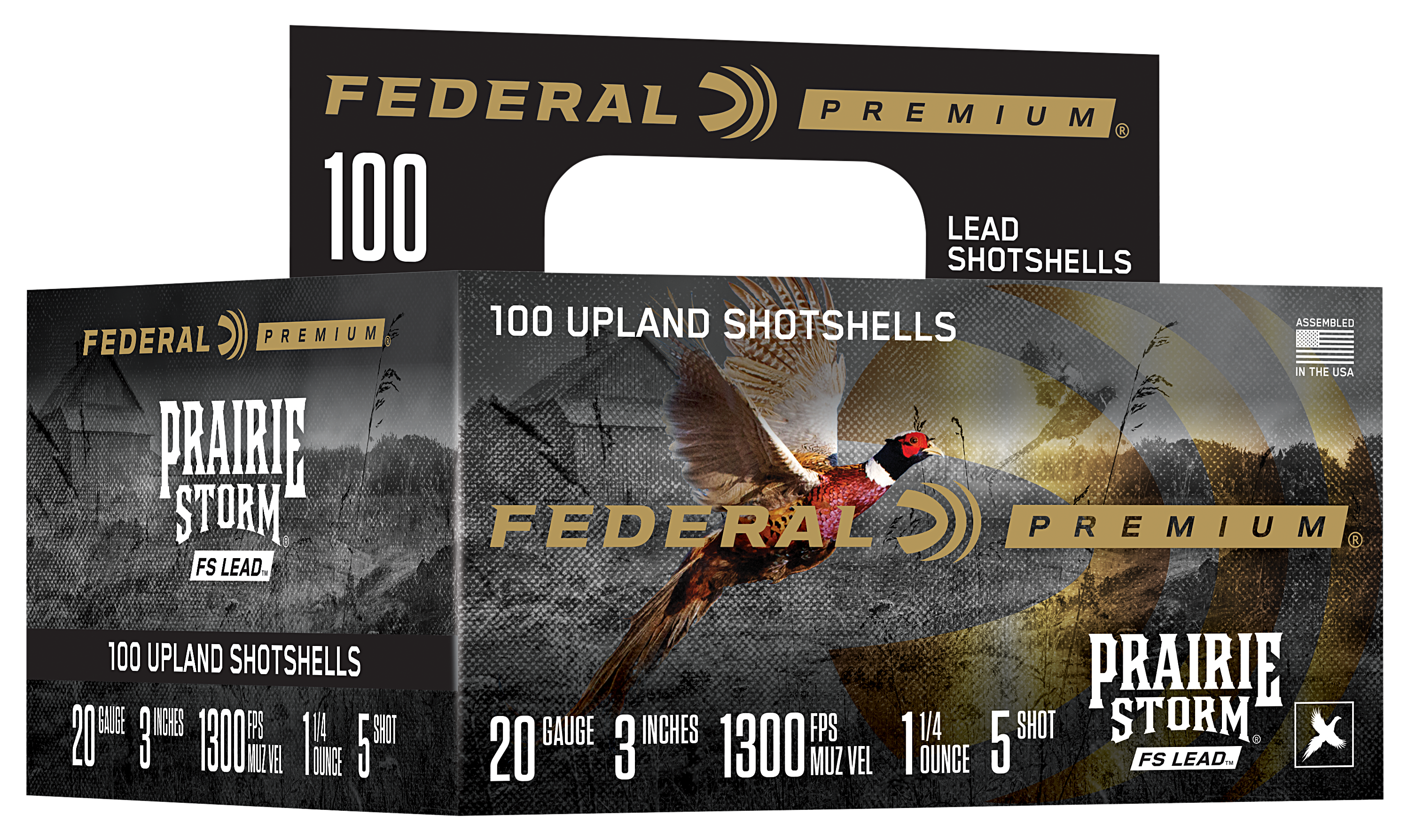 Federal Premium Prairie Storm FS Lead Shotshells 100-Pack - 20 Gauge - #5 - 3" - Federal