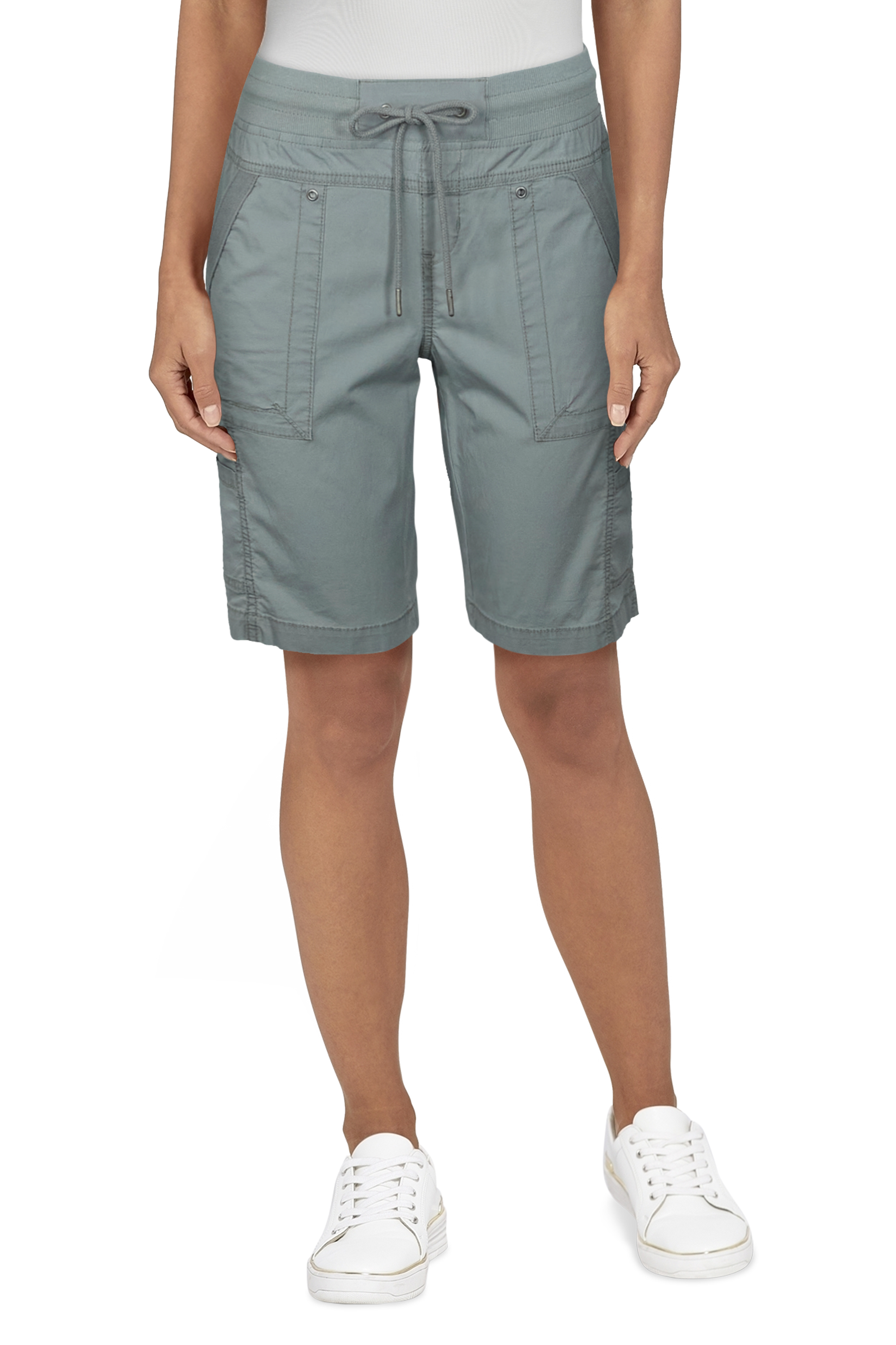 Natural Reflections Honey Creek Bermuda Shorts for Ladies - Neutral Gray - 6