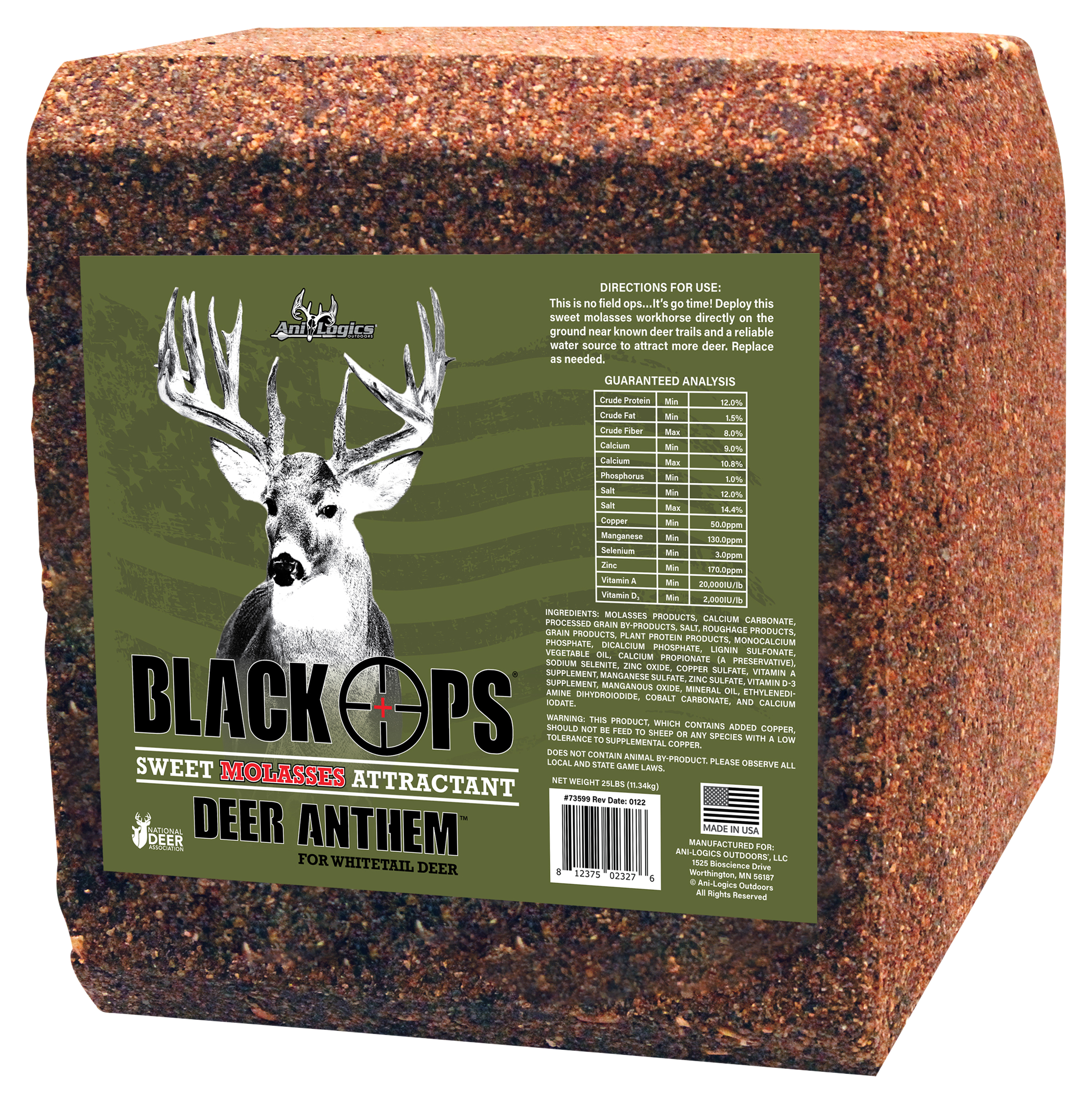 Image of Ani-Logics Black Ops Deer Anthem Sweet Molasses Attractant Block