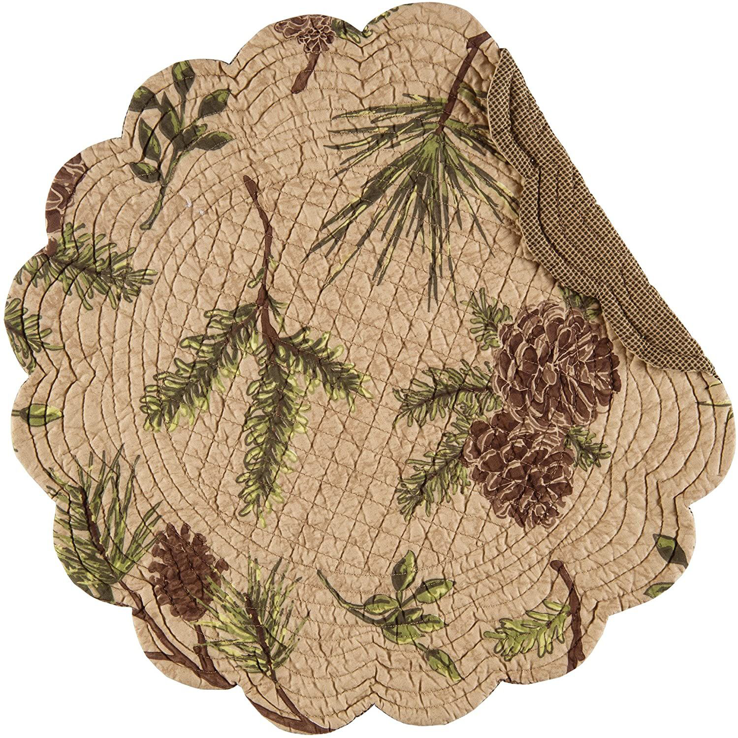 Image of C&F Home Woodland Retreat Pinecone Round Placemat 6-Piece Set