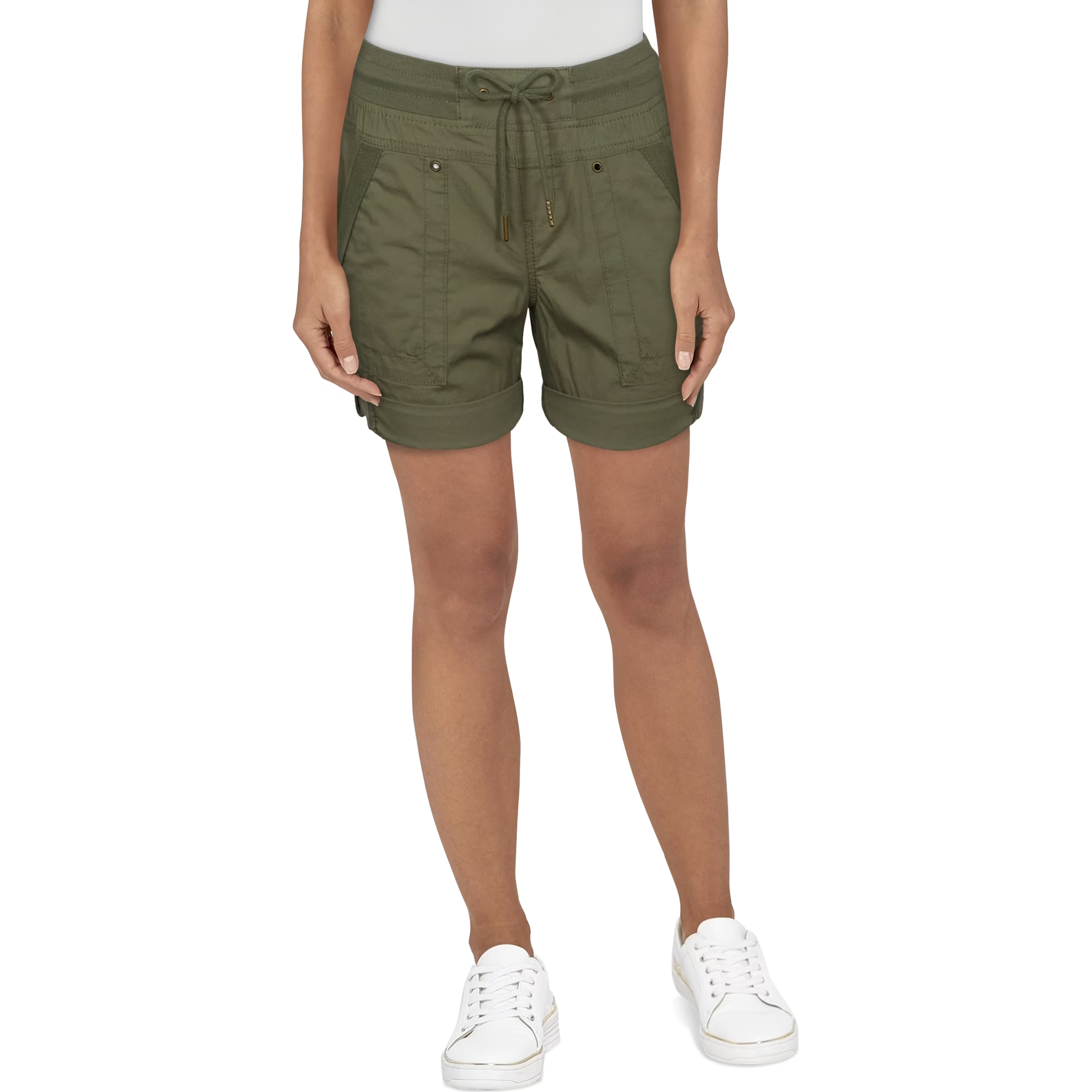 Natural Reflections Honey Creek Shorts for Ladies - Deep Lichen Green - 8