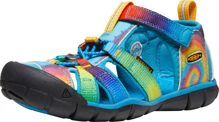 Image of KEEN Seacamp II CNX Water Sandals for Kids - Vivid Blue/Original Tie Dye - 4 Kids
