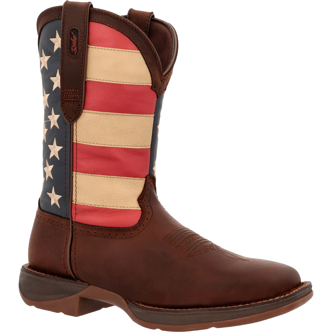 Image of Durango Rebel Patriotic Flag Western Boots for Men - Brown - 7.5M