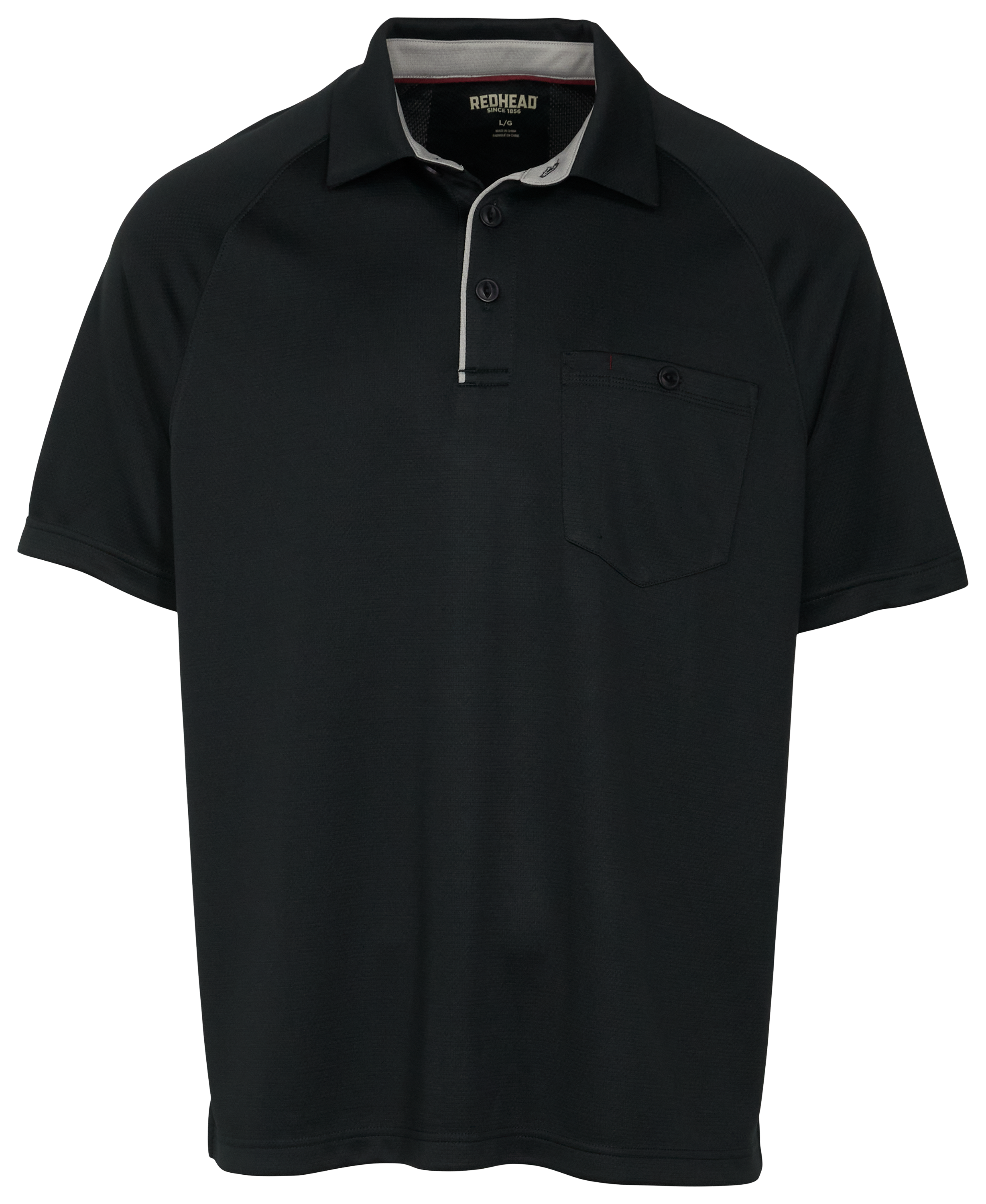 Image of RedHead Pro Series Pocket Work Polo for Men - Black - S