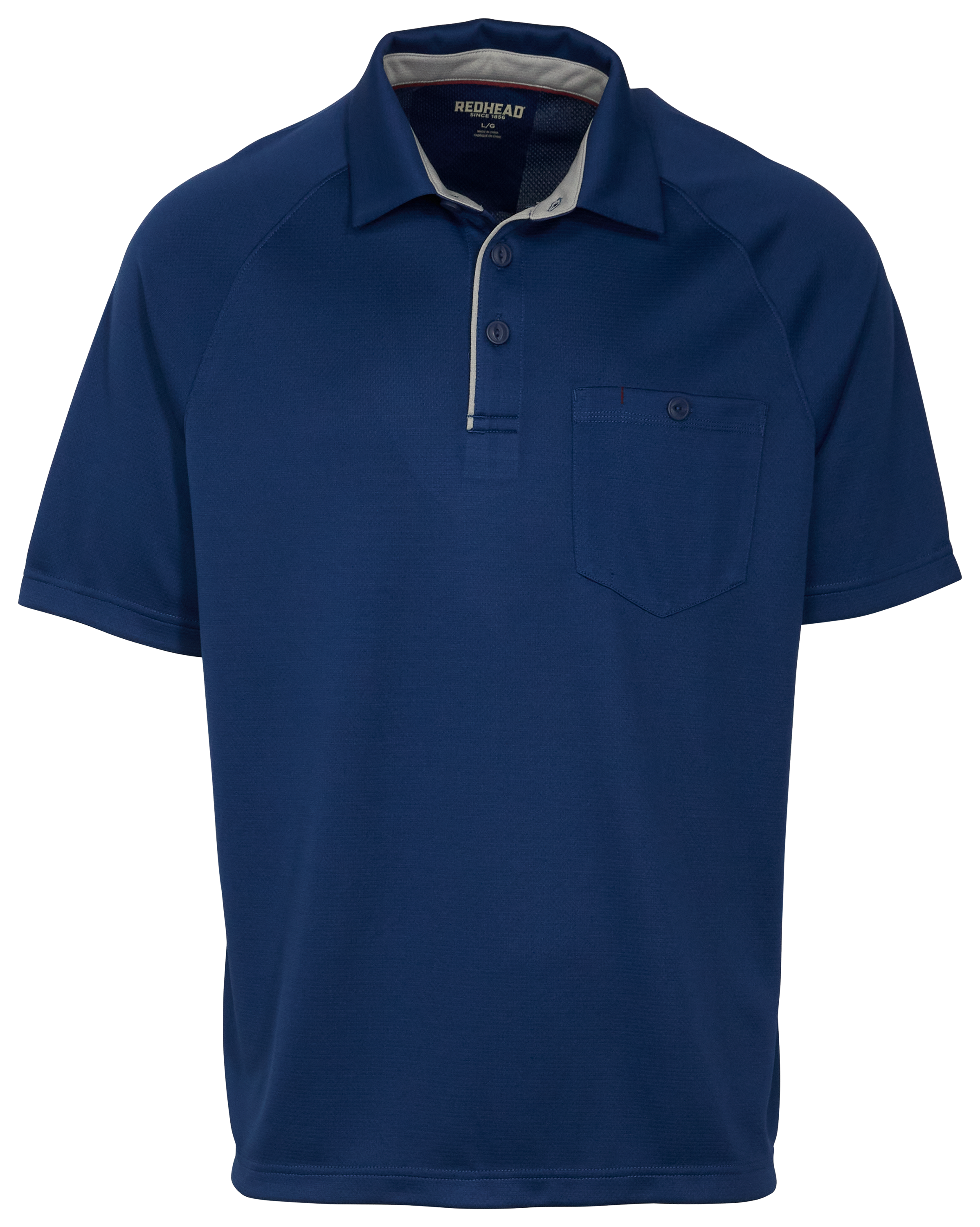 Image of RedHead Pro Series Pocket Work Polo for Men - Estate Blue - M