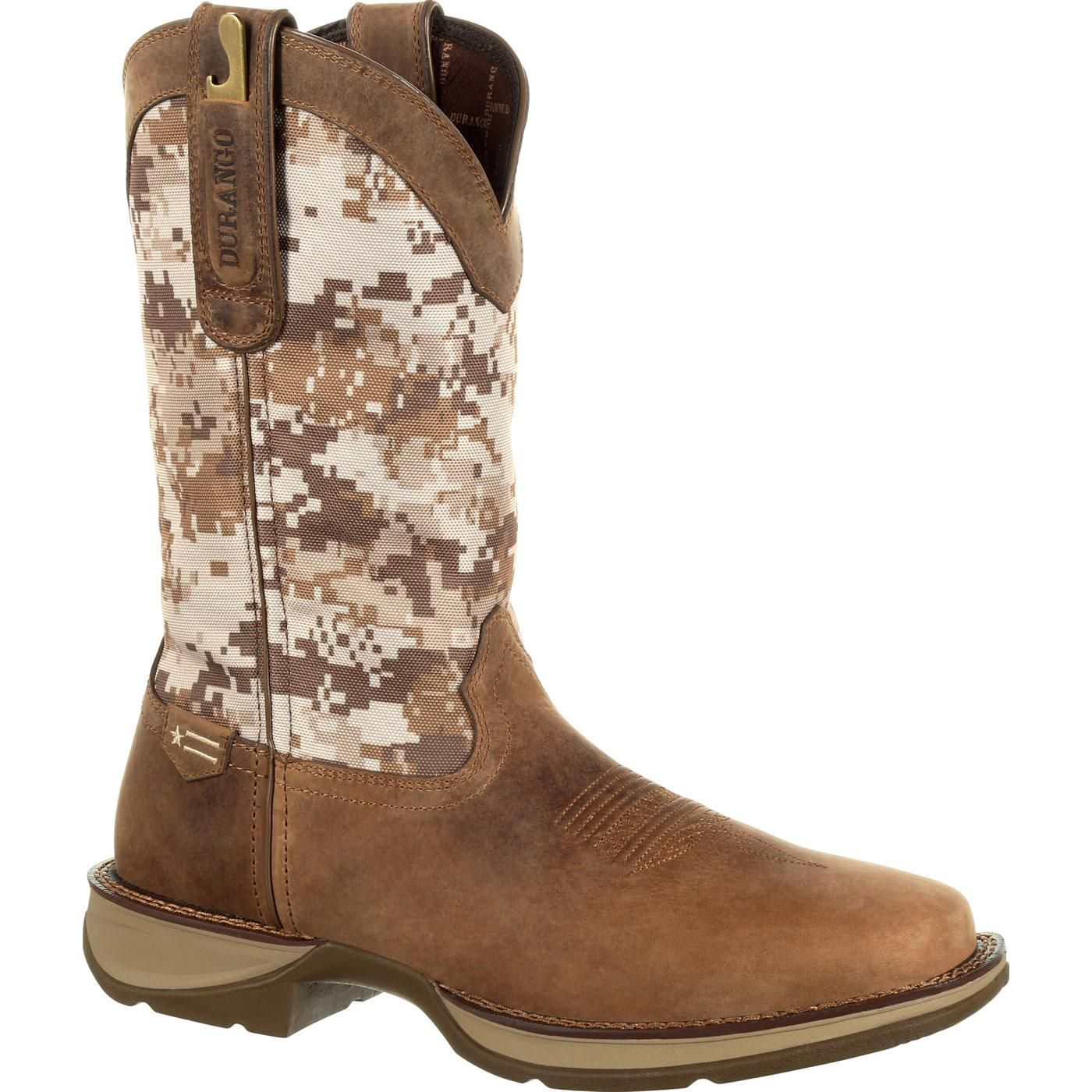 Durango Rebel Desert Camo Western Boots for Men - Dusty Brown/Desert Camo - 9.5M