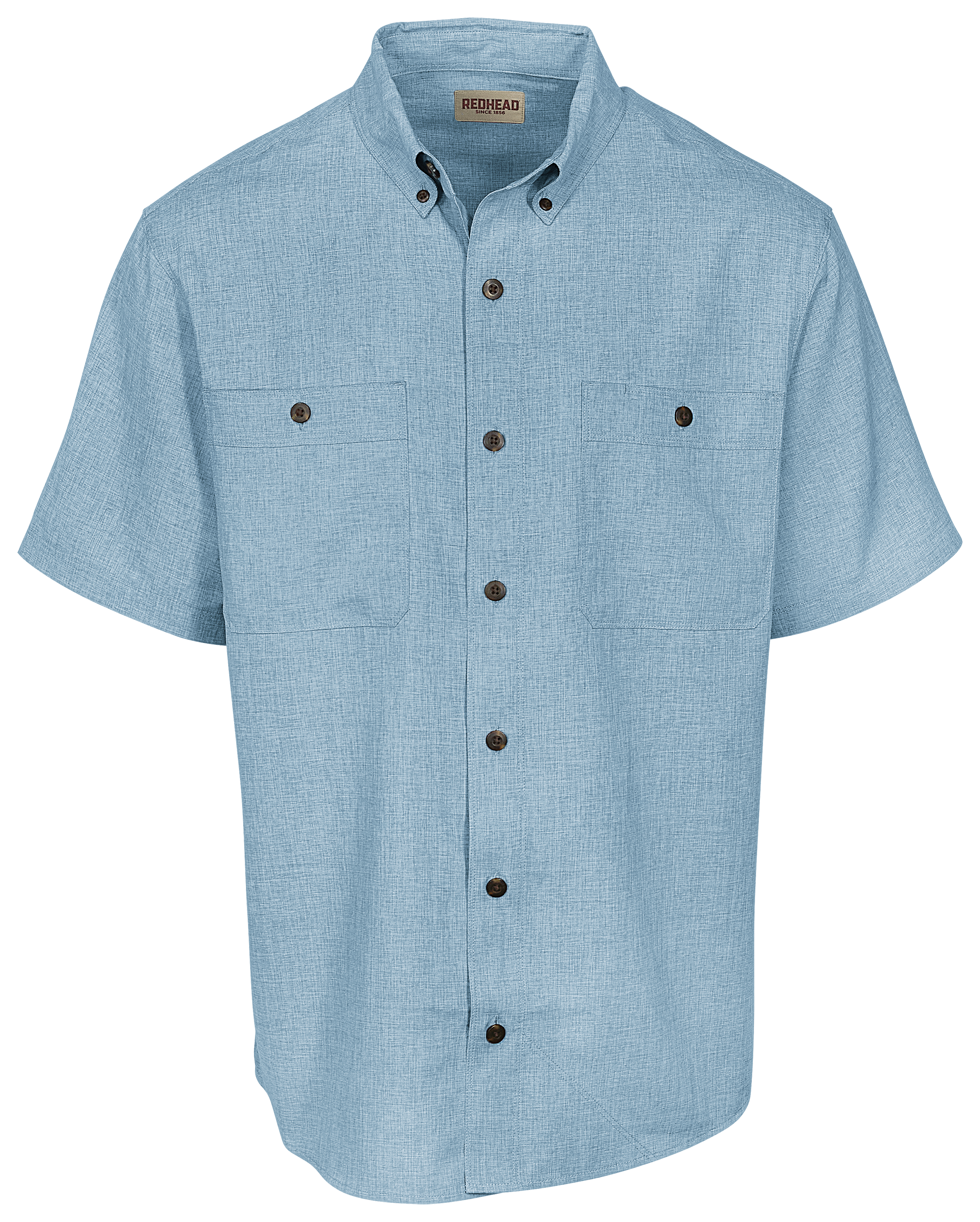 Image of RedHead Pro Series Chambray Button-Down Short-Sleeve Work Shirt for Men