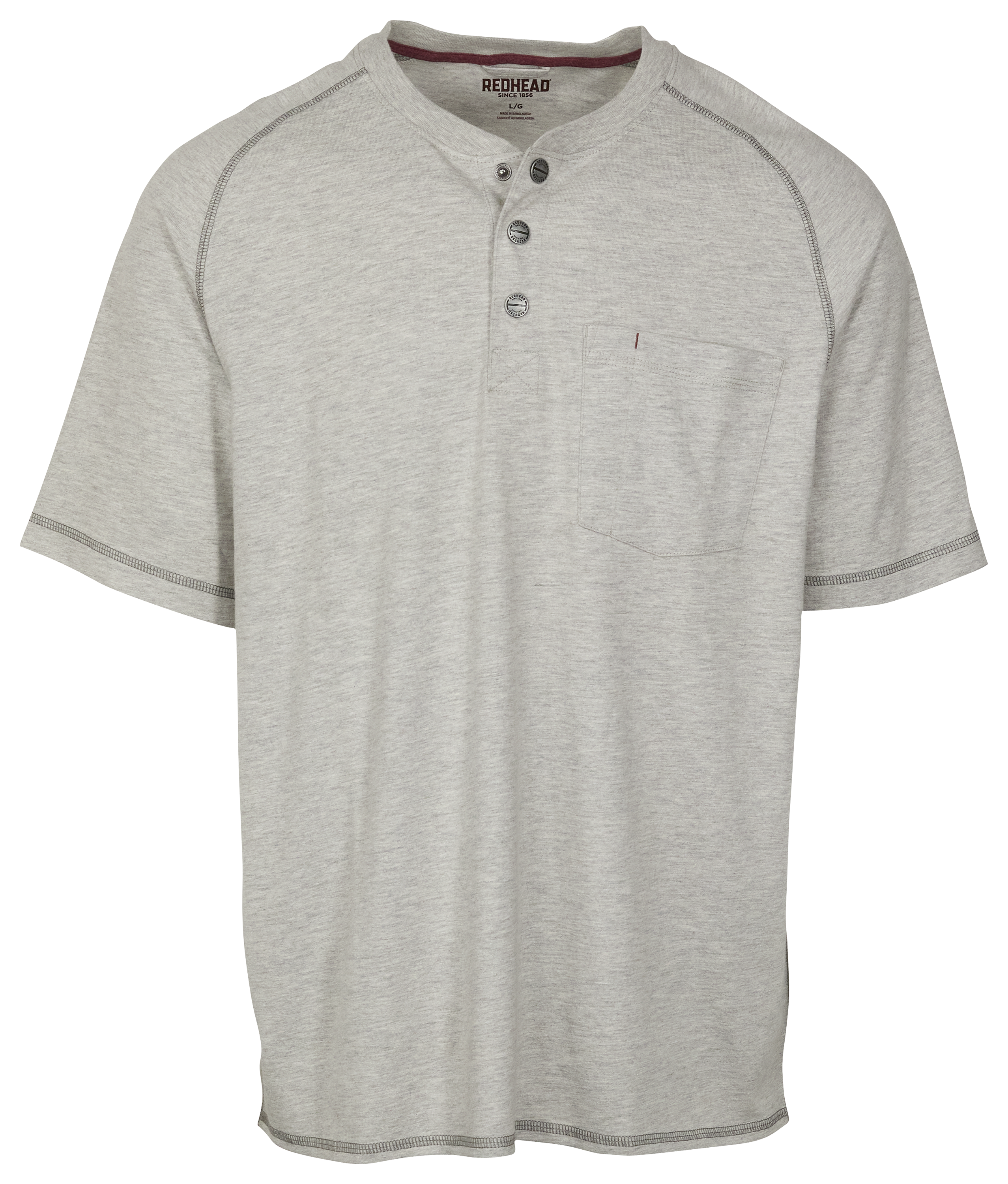 Image of RedHead Pro Series Short-Sleeve Pocket Henley for Men - Limestone Heather - S