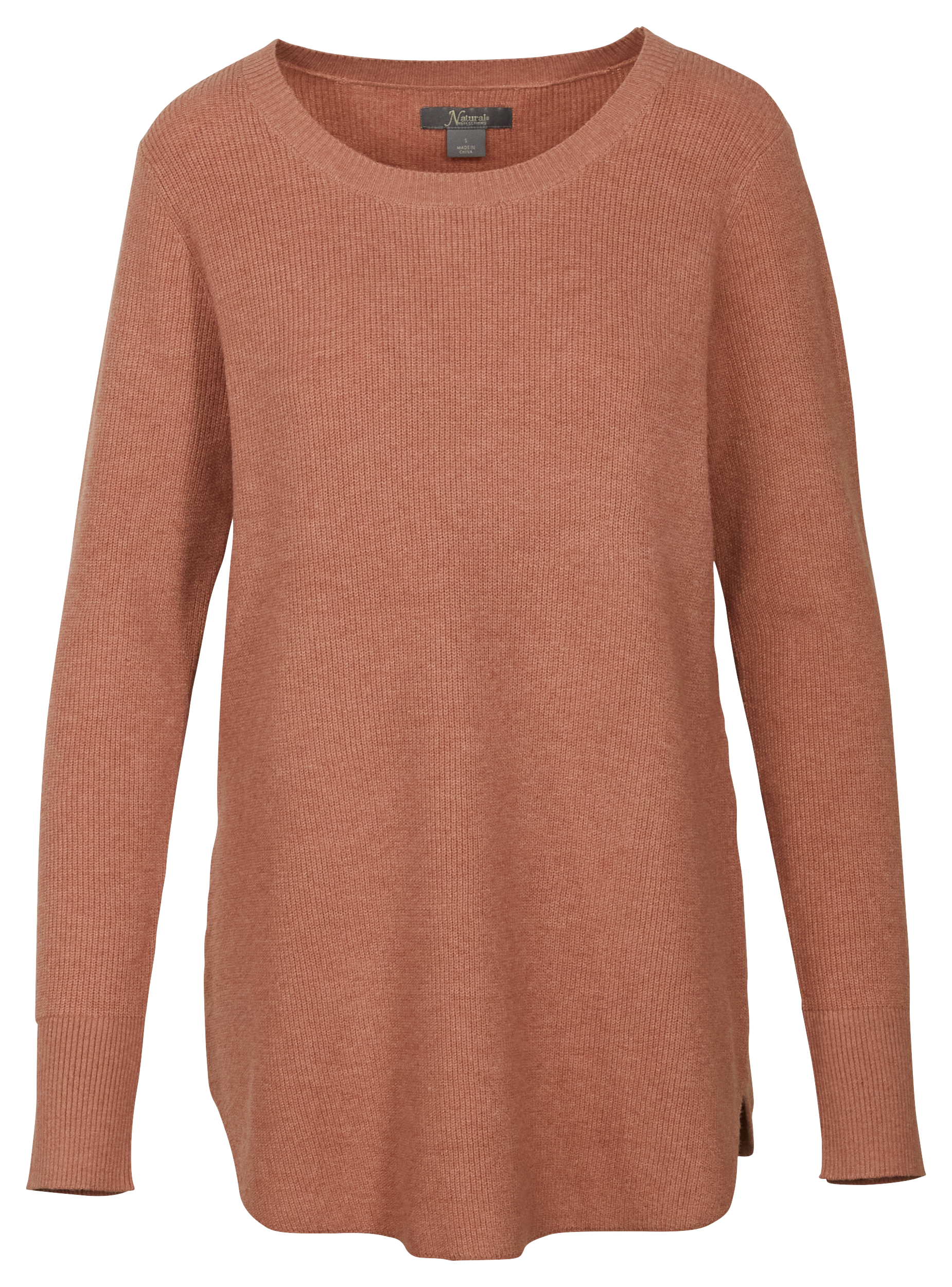 Natural Reflections Cozy Time Ribbed Long-Sleeve Tunic for Ladies - Mocha Bisque