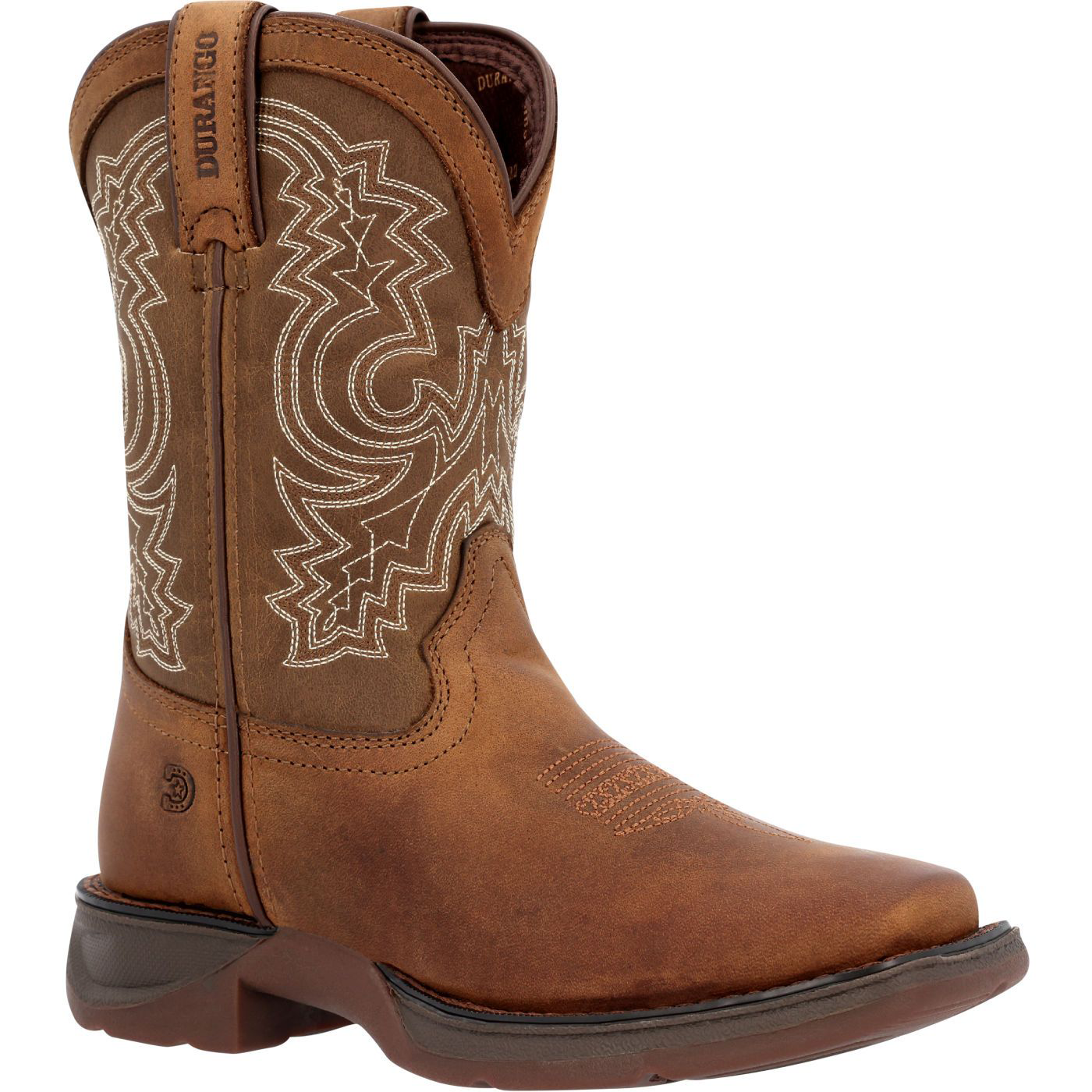 Image of Durango Lil' Rebel Sable Brown Western Boots for Kids - Sable Brown - 3.5 Kids