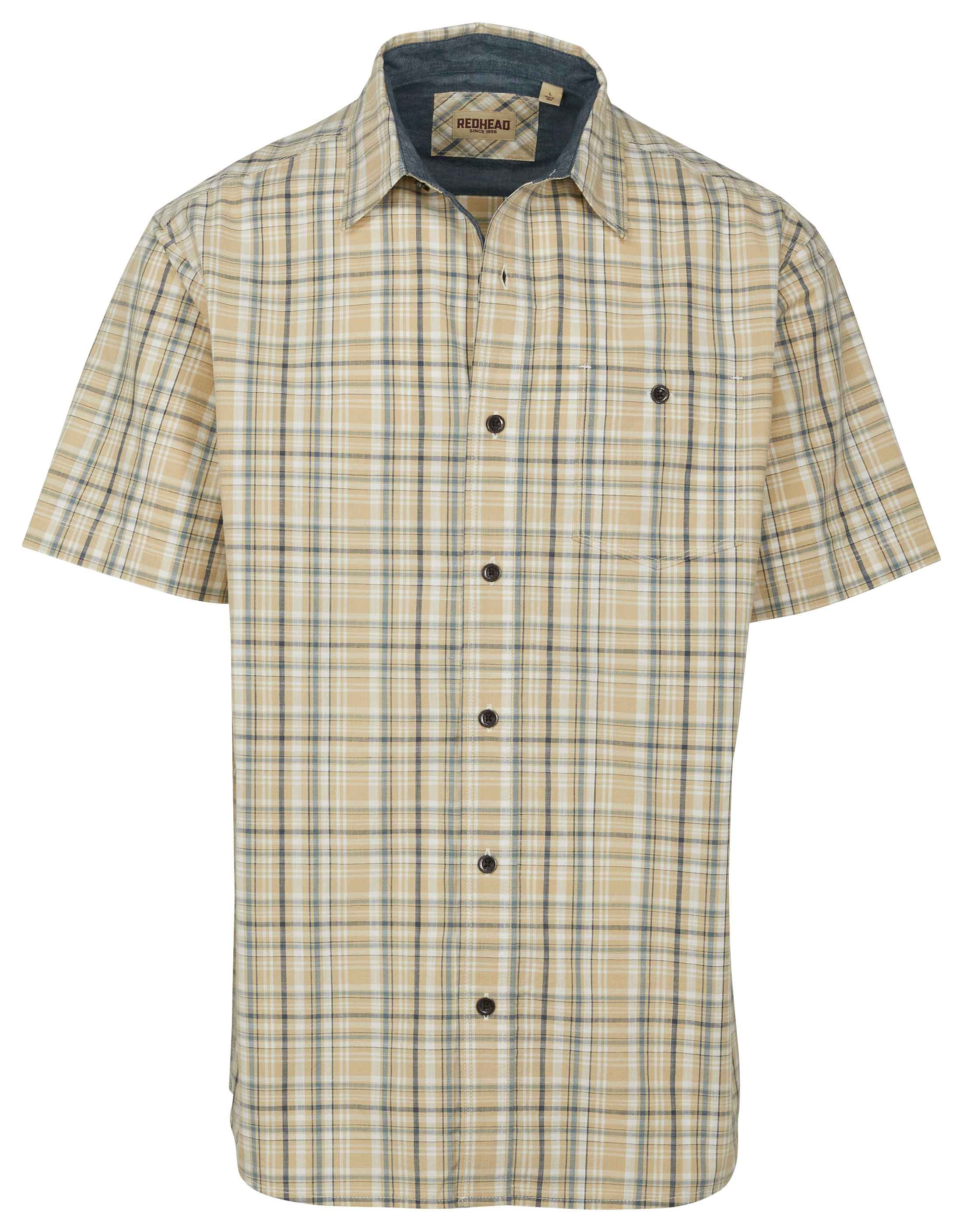 REDHEAD Yarn-Dyed Madras Plaid Short-Sleeve Shirt for Men